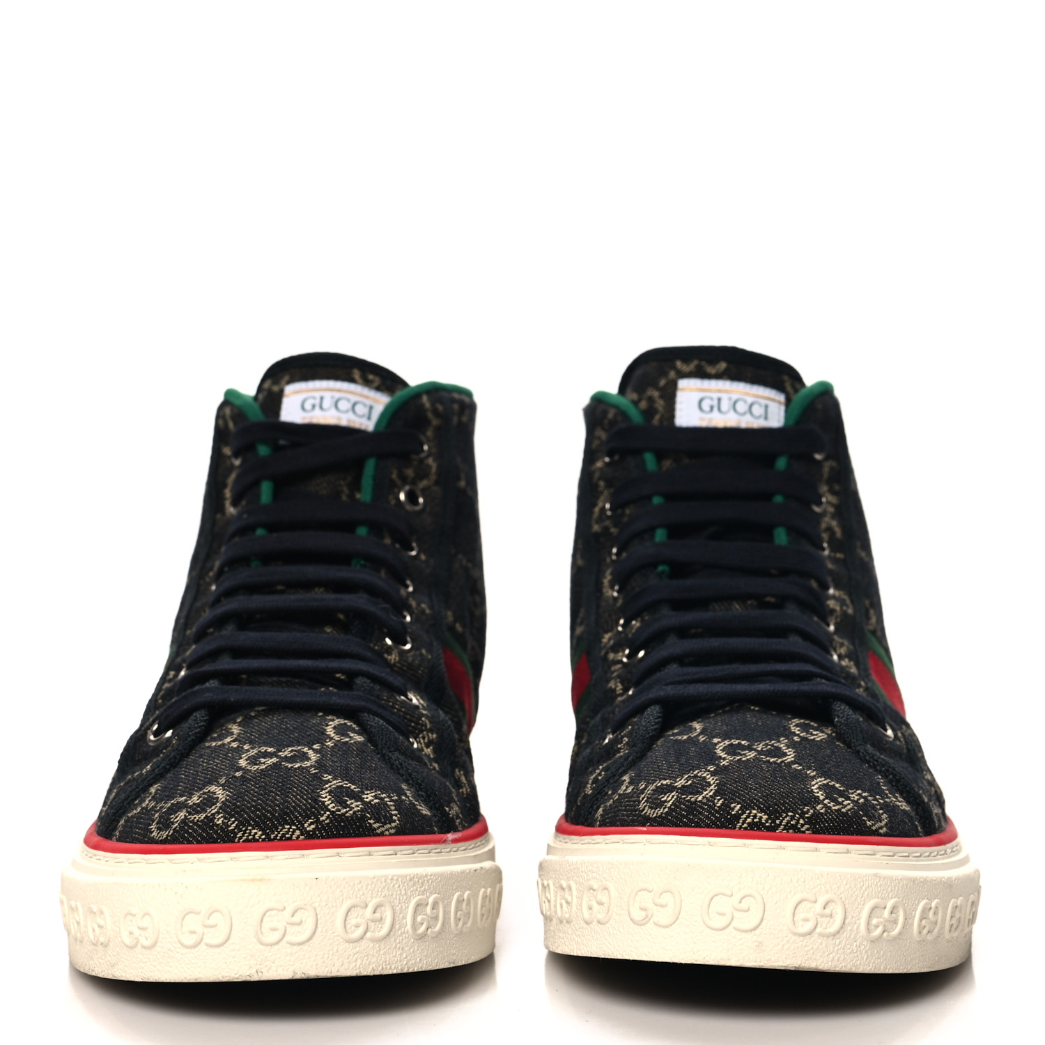 GUCCI New Denim GG Monogram Web Mens 1977 Tennis High Top