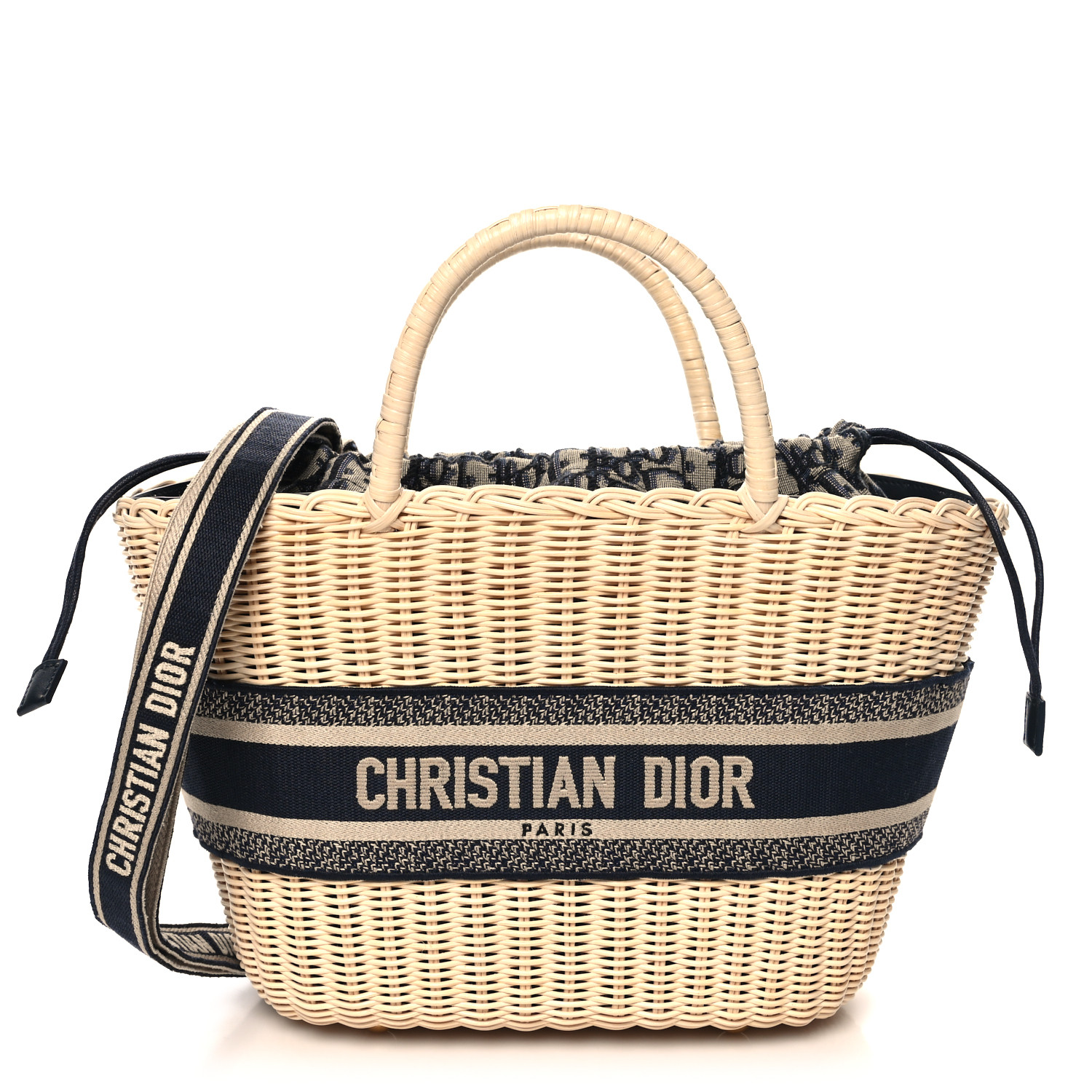 パニエ Wicker & Dior Oblique ジャカード シャポーバッグ 爽やかデザイン☆】Dior パニエ シャポーバッグ