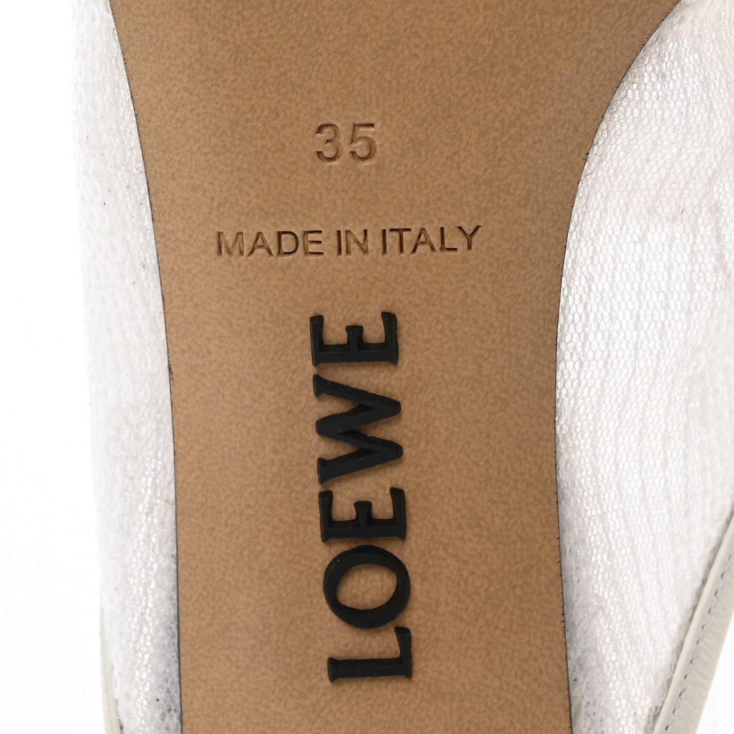 美品　LOEWE ホワイト トイミュール 35 Toy mule in goatskin White - LOEWE