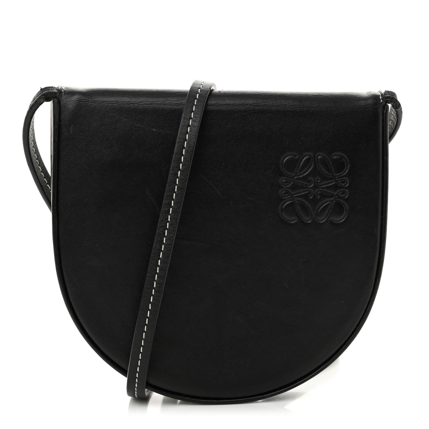 値下げ可　LOEWE  HEEL POUCH LOEWE Soft Calfskin Mini Heel Pouch Black 1670207 | FASHIONPHILE