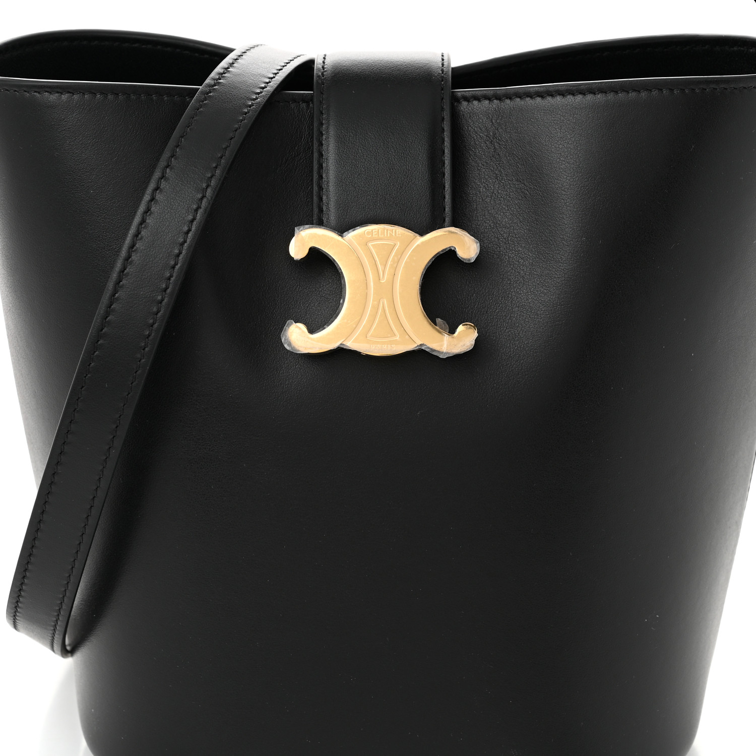 CELINE Smooth Calfskin Triomphe Small Louise Bag Black