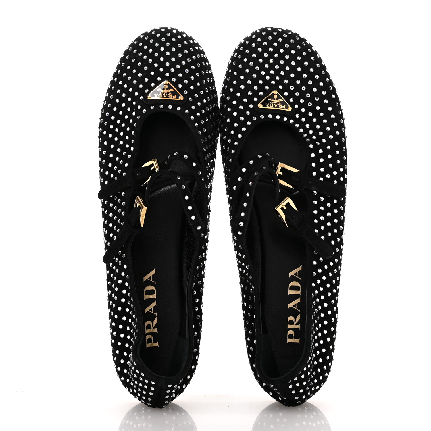 バレエシューズ Prada Suede Ballerina With Crystals Prada Suede Ballerinas with Crystals | Saks Fifth Avenue