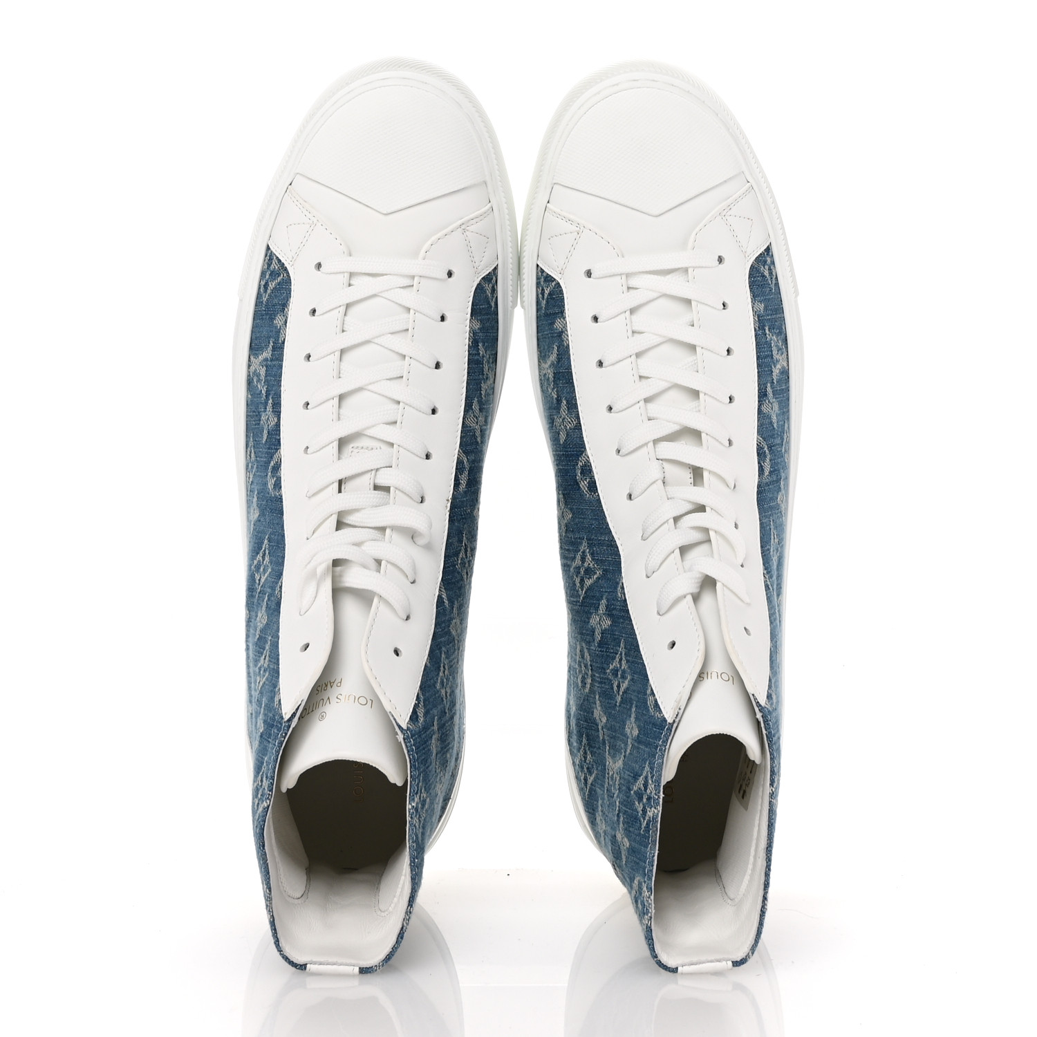 MOーLU LOUIS VUITTON Calfskin Denim Monogram Mens Tattoo Sneaker
