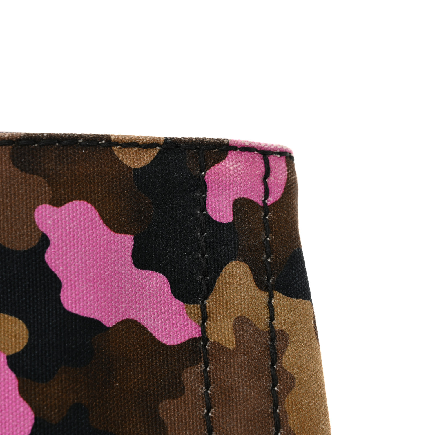 PRADA Canapa Camouflage Tote Pink Brown 1664972 | FASHIONPHILE