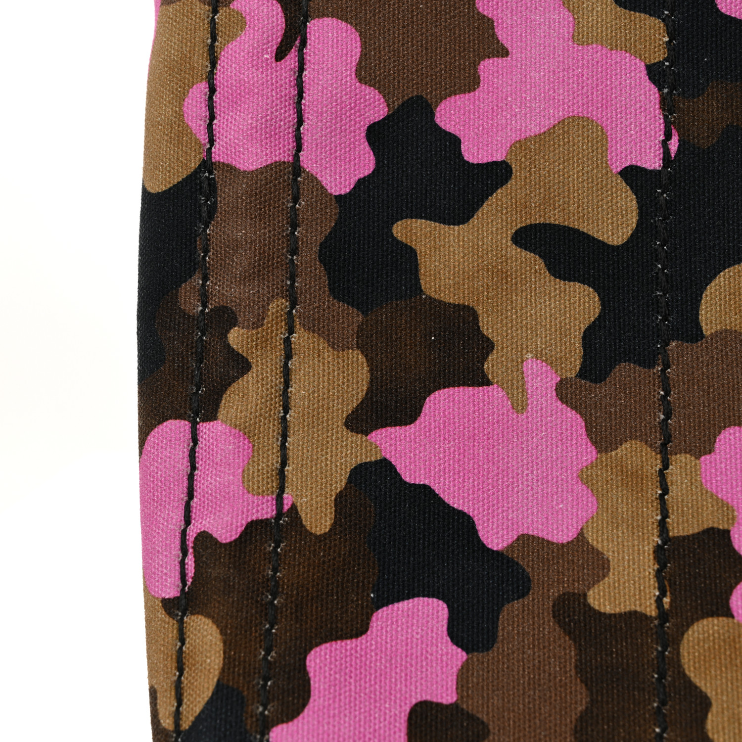 PRADA Canapa Camouflage Tote Pink Brown 1664972 | FASHIONPHILE