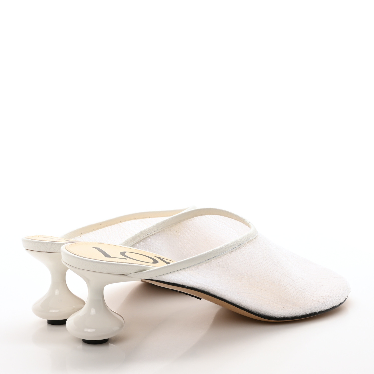 LOEWE Sequin Toy Mule Pumps 35 Transparent White 1665126