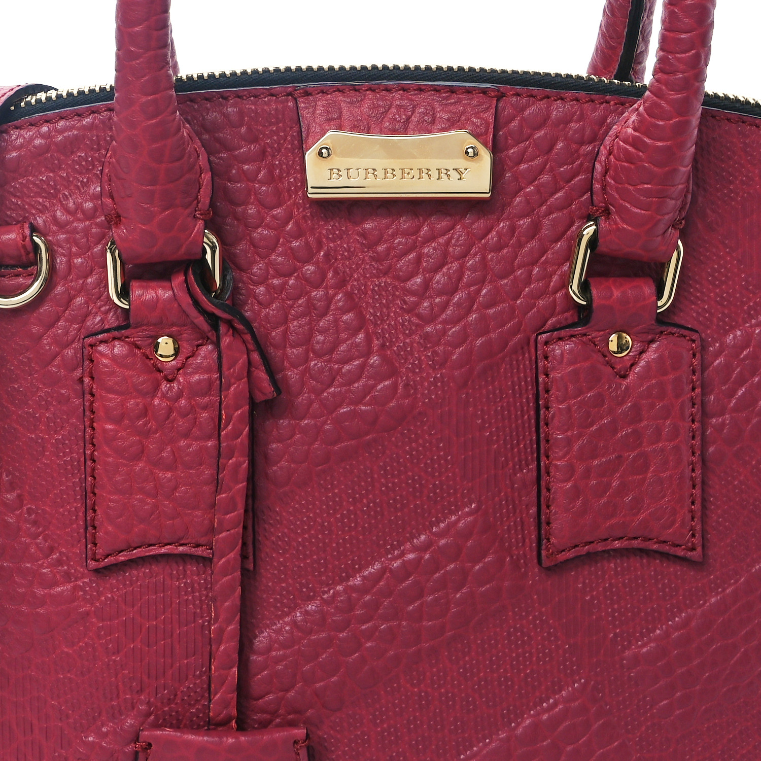 バーバリー ヘリテージ グレイン スモール オーチャード ボーリング バッグ BURBERRY Heritage Grain Check Embossed Small Orchard Bowling