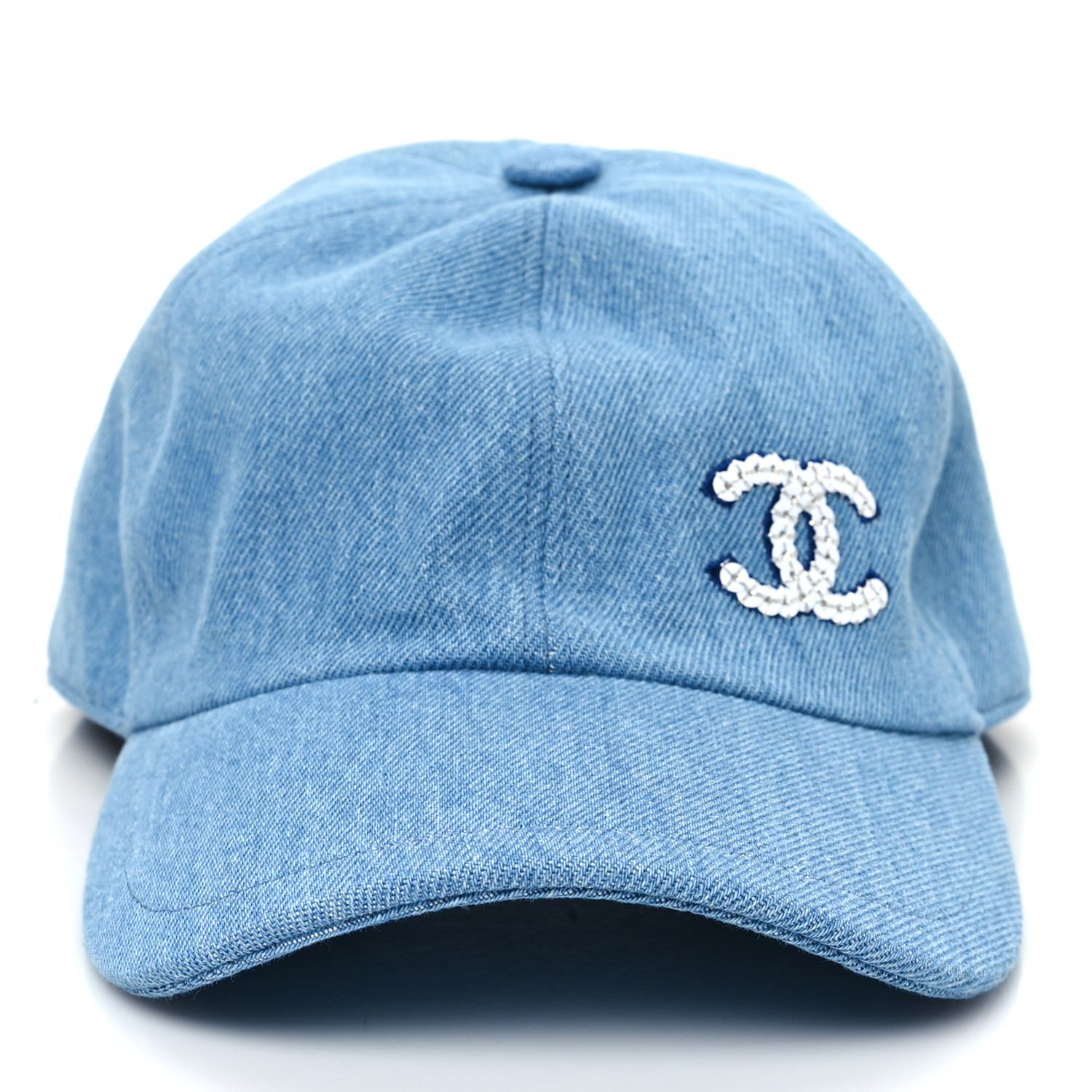 CHANEL Denim Cap Hat Blue 1615034 | FASHIONPHILE
