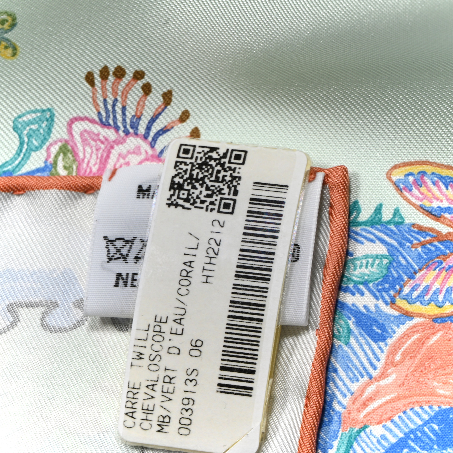 HERMES Chevaloscope Scarf 90 Vert D'eau Corail Bleu 1620025