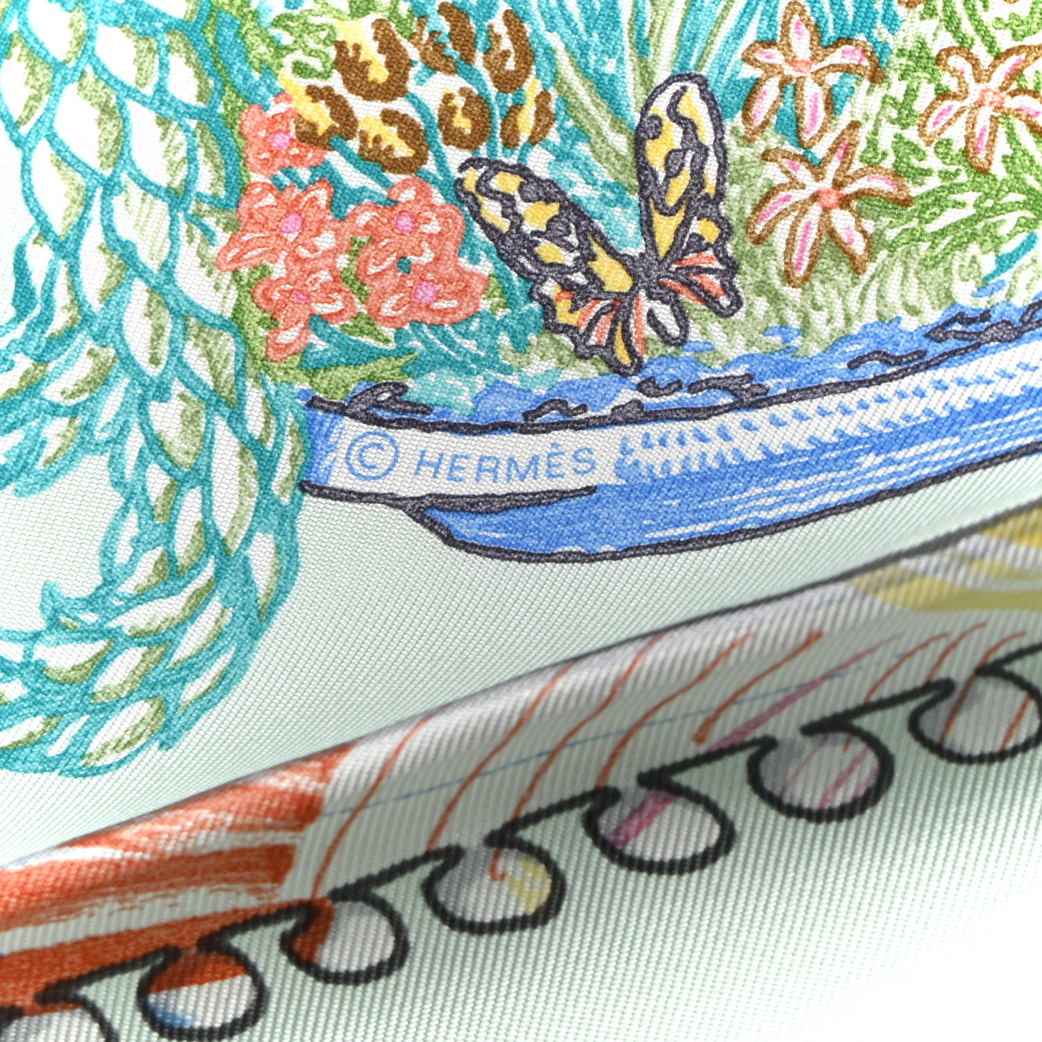 エルメス カレ90 Chevaloscope vert d’eau/corail/bleu エルメス カレ90 Chevaloscope vert d'eau/corail/bleu (HERMES