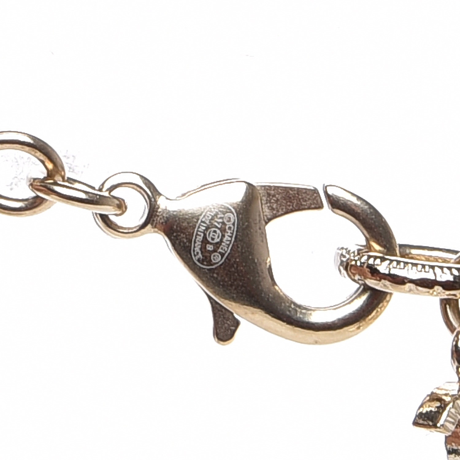 CHANEL Baguette Crystal CC Ball Pendant Necklace Gold 220427