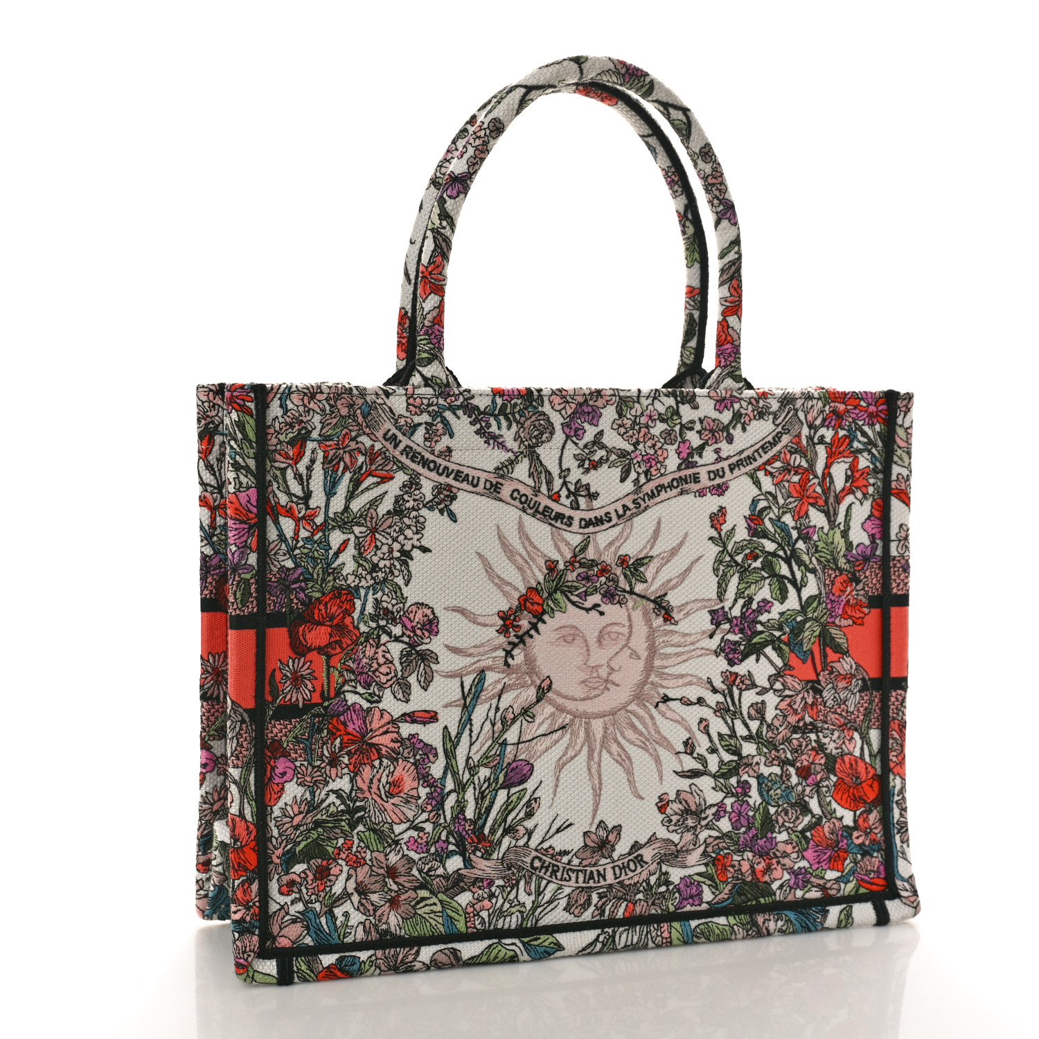CHRISTIAN DIOR Canvas Embroidered Medium 4 Saisons Printemps
