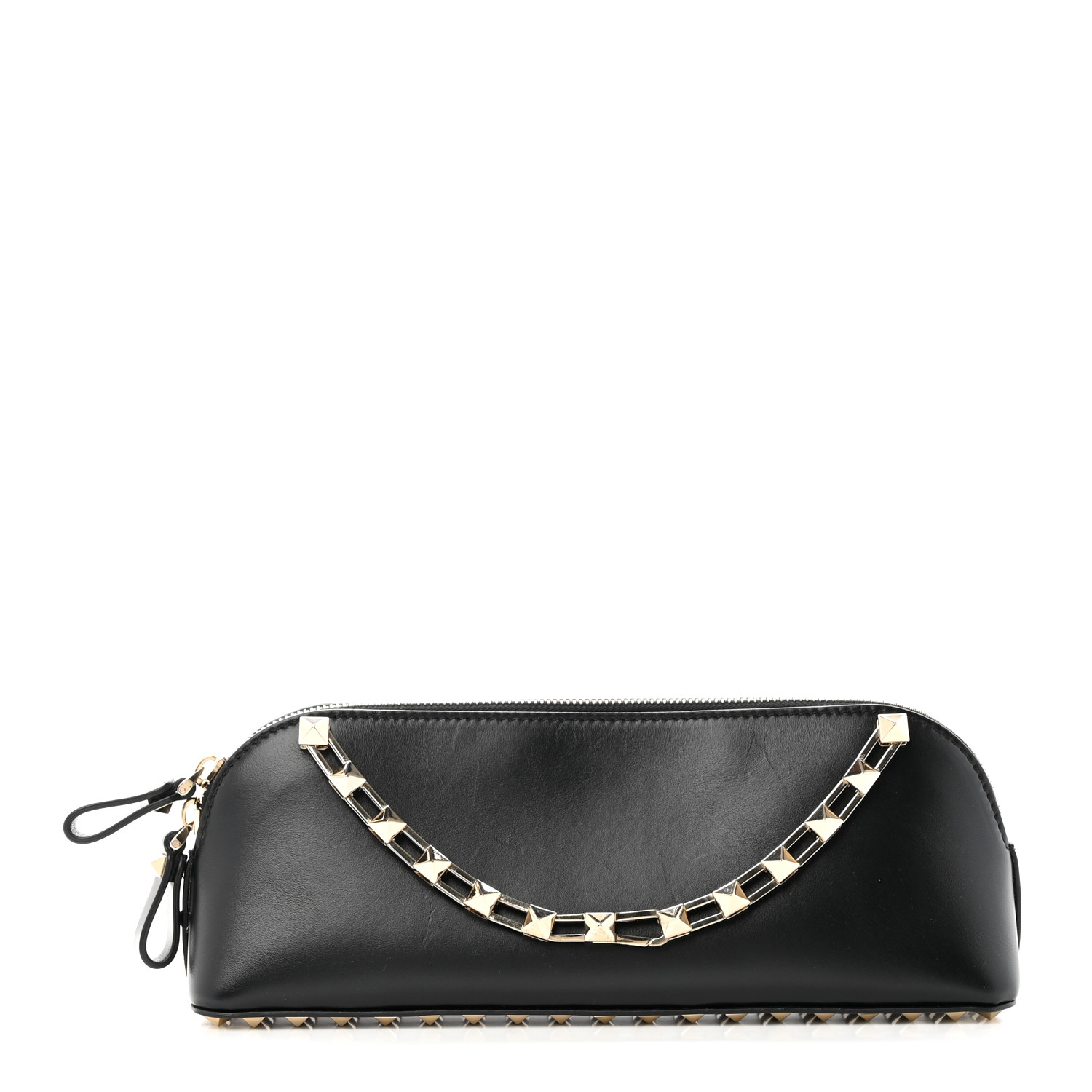 クラッチバッグ Valentino Garavani Black Leather Small Clutch Vain Small leather clutch in black - Valentino Garavani