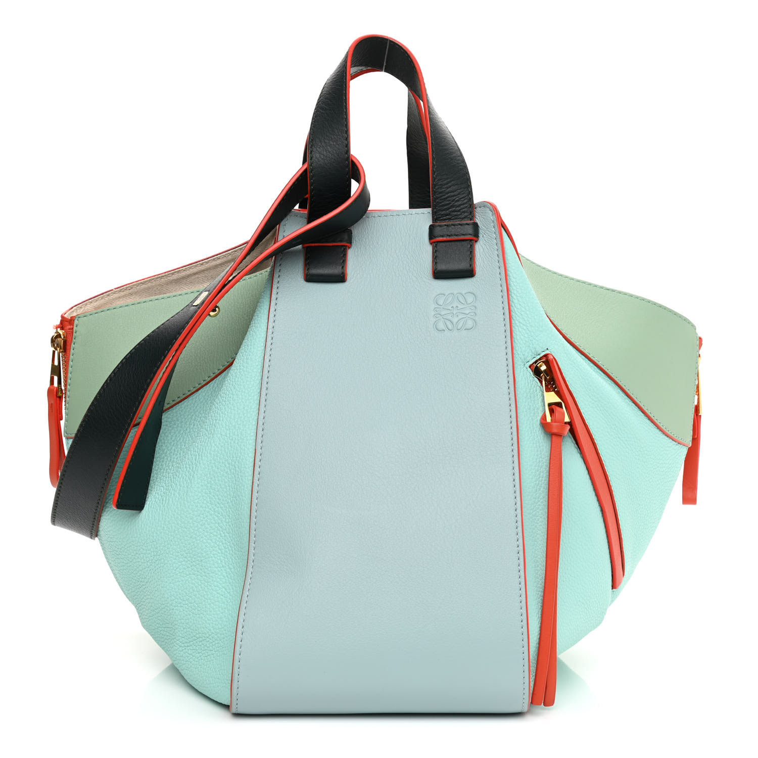 LOEWE Calfskin Medium Hammock Shoulder Bag Blue Multicolor
