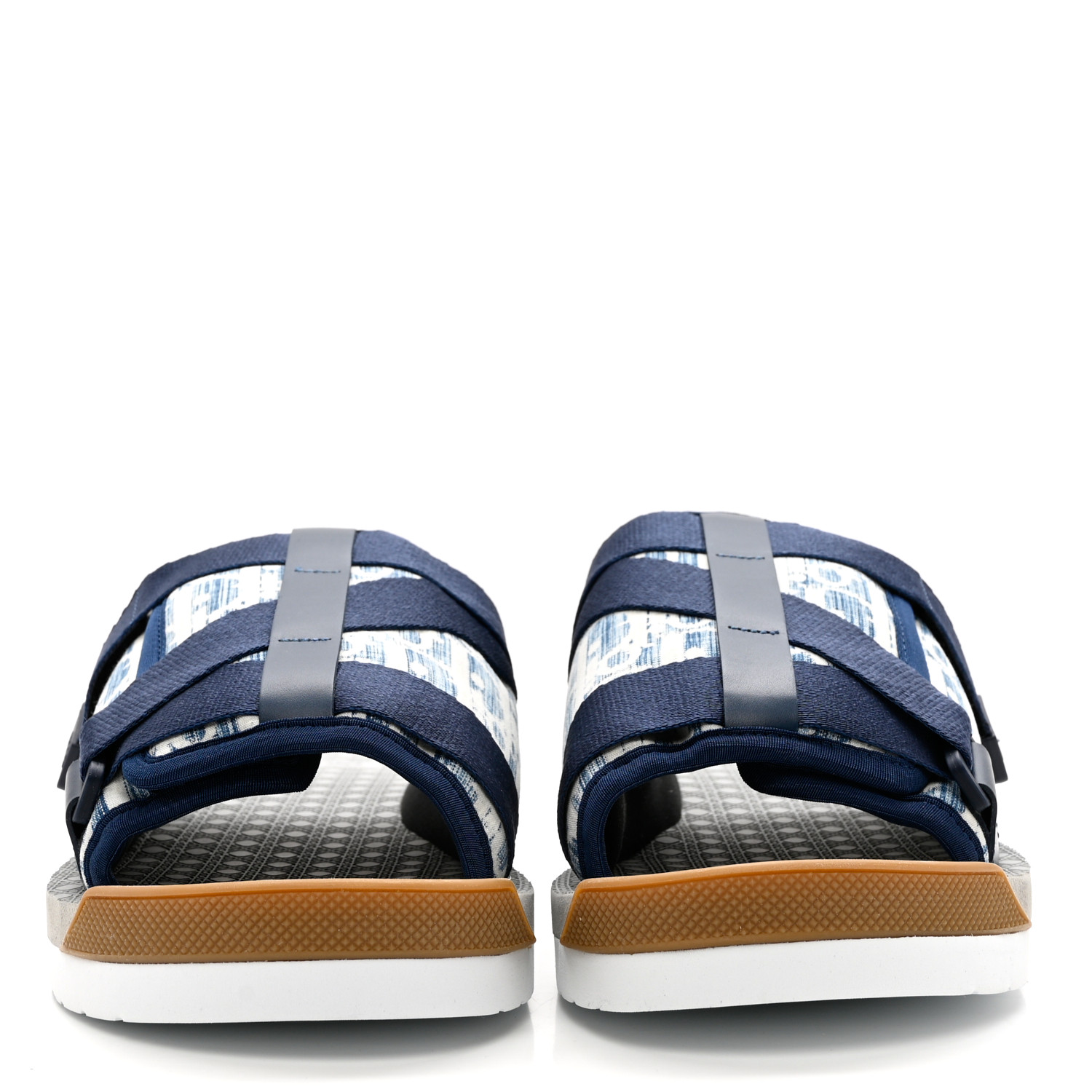 CHRISTIAN DIOR Oblique Jacquard Mens Alpha Sandals 42 Blue