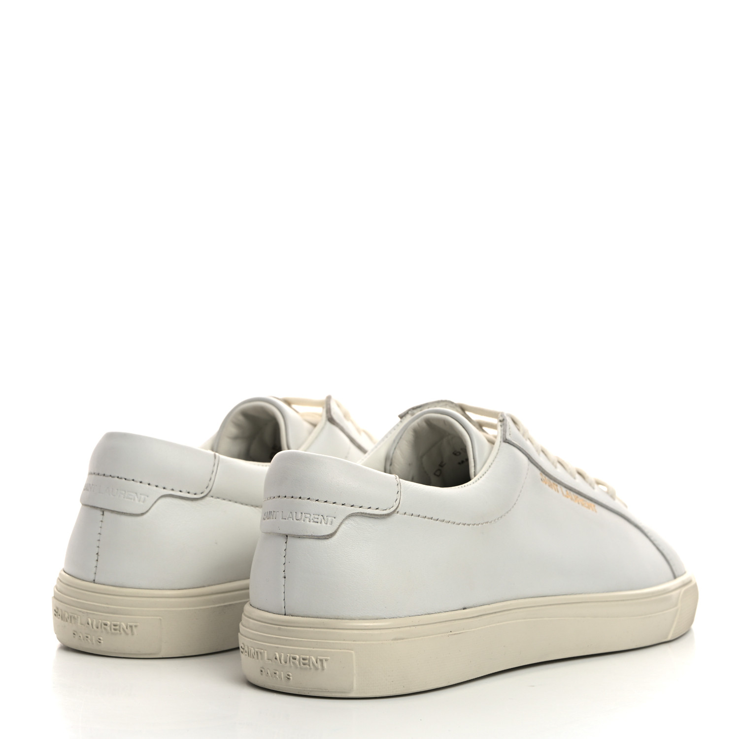 イブサンローラン SAINT LAURENT Calfskin Andy Low Top Sneakers 36.5 Blanc