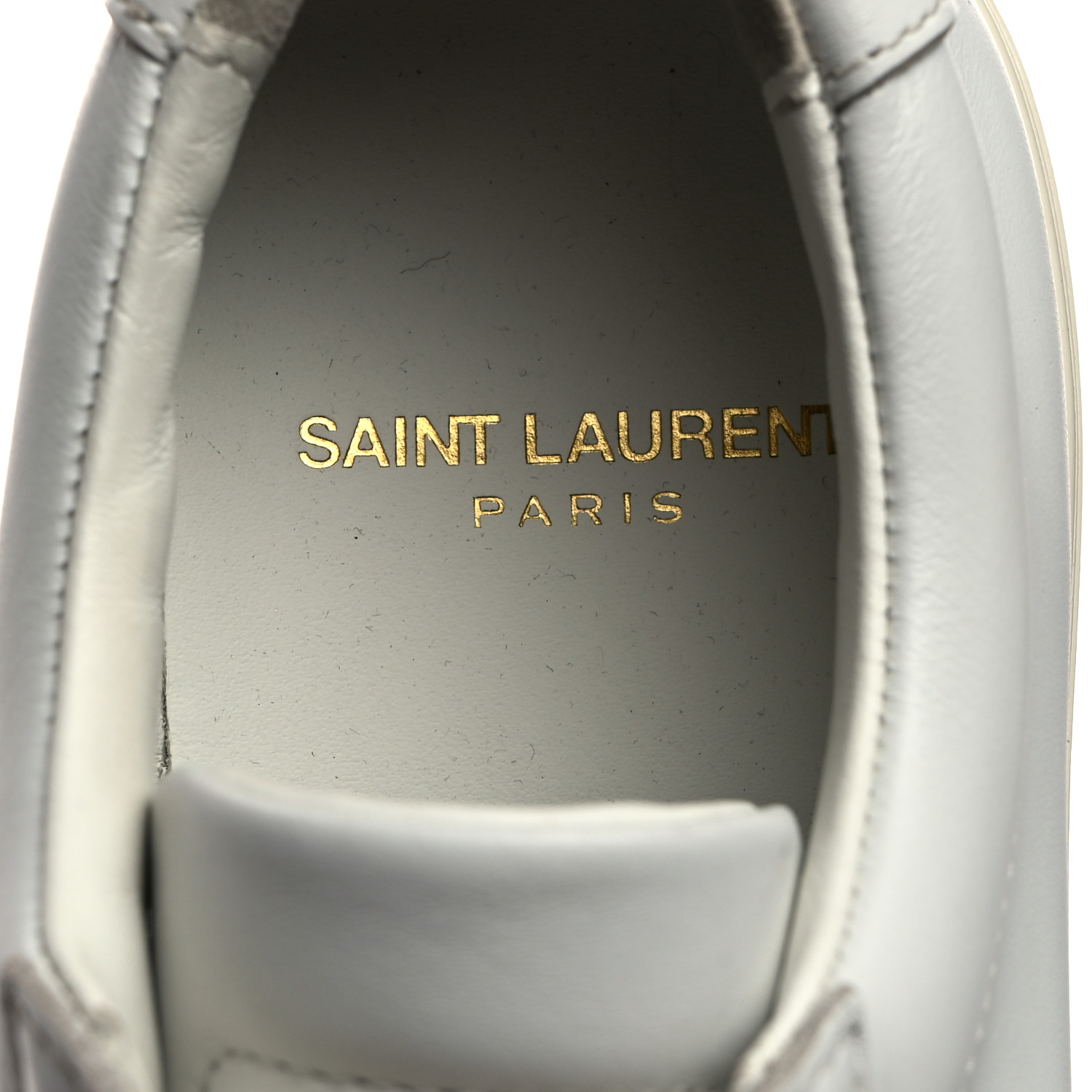 イブサンローラン SAINT LAURENT Calfskin Andy Low Top Sneakers 36.5 Blanc