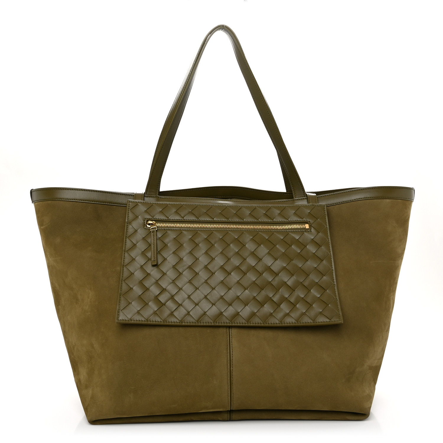 BOTTEGA VENETA - jhbs BOTTEGA VENETA Suede Nappa Intrecciato Large Flip Flap Tote
