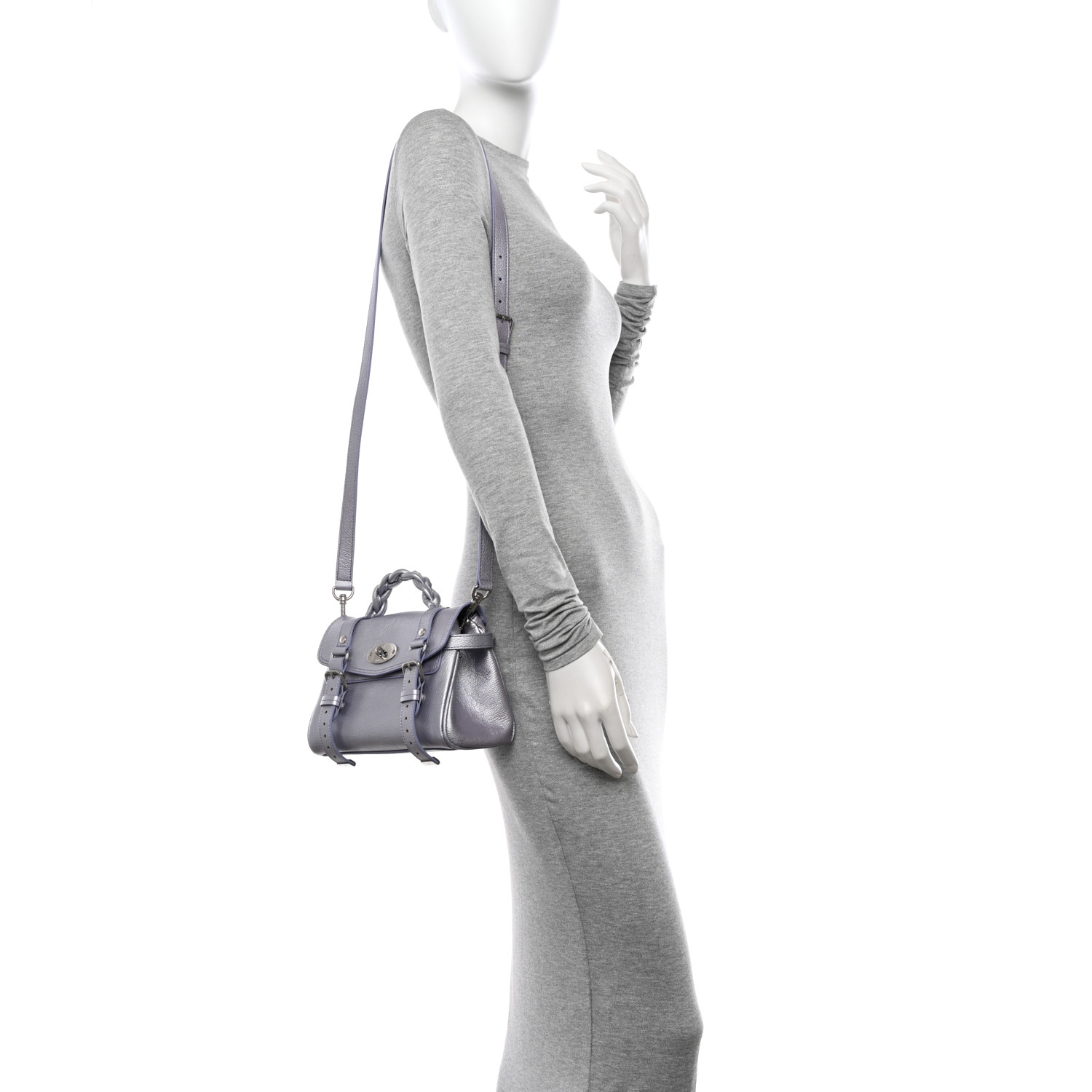 マルベリー アレクサ 水牛バイオレット Mulberry | ミニ アレクサ | ブラック ヘビー グレイン レザー