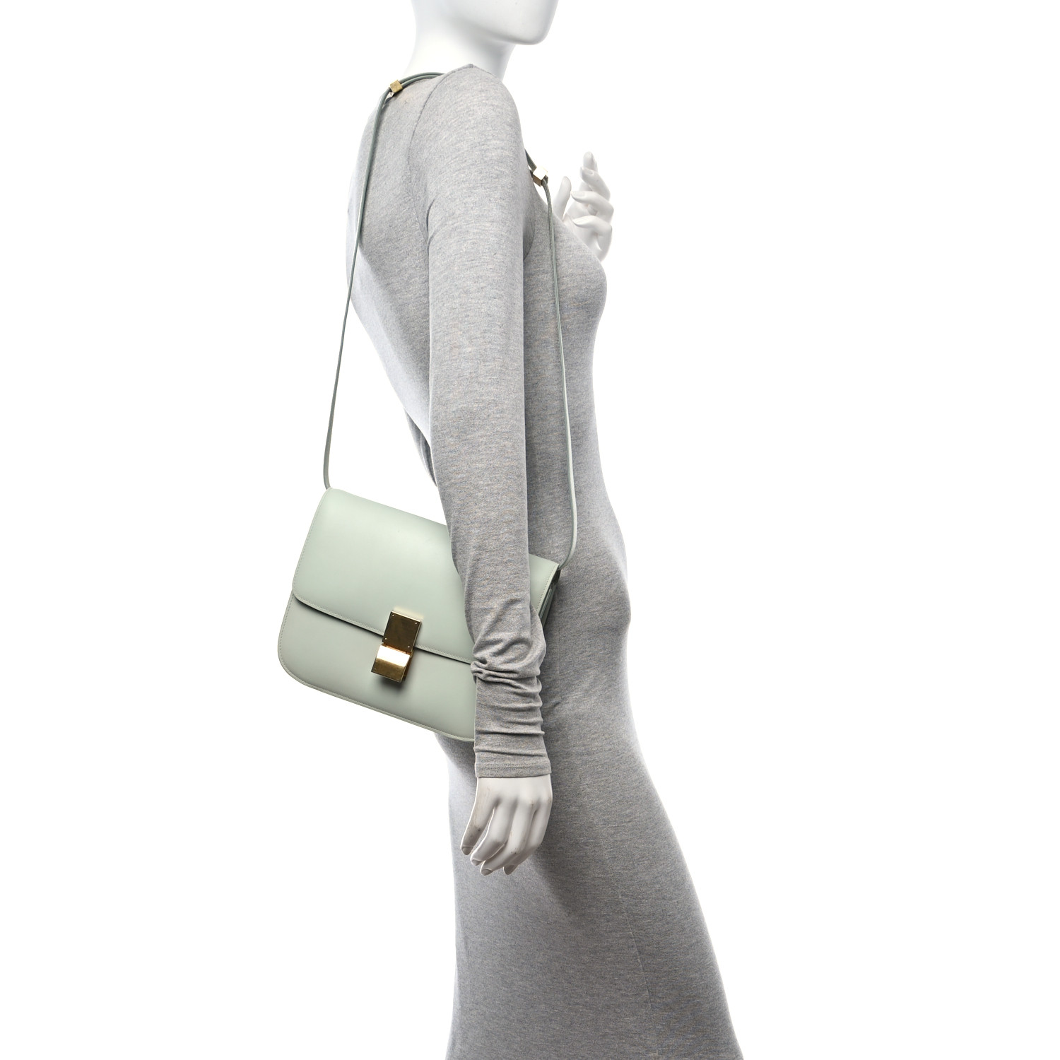 CELINE Box Calfskin Medium Classic Box Flap Bag Mint 1575117
