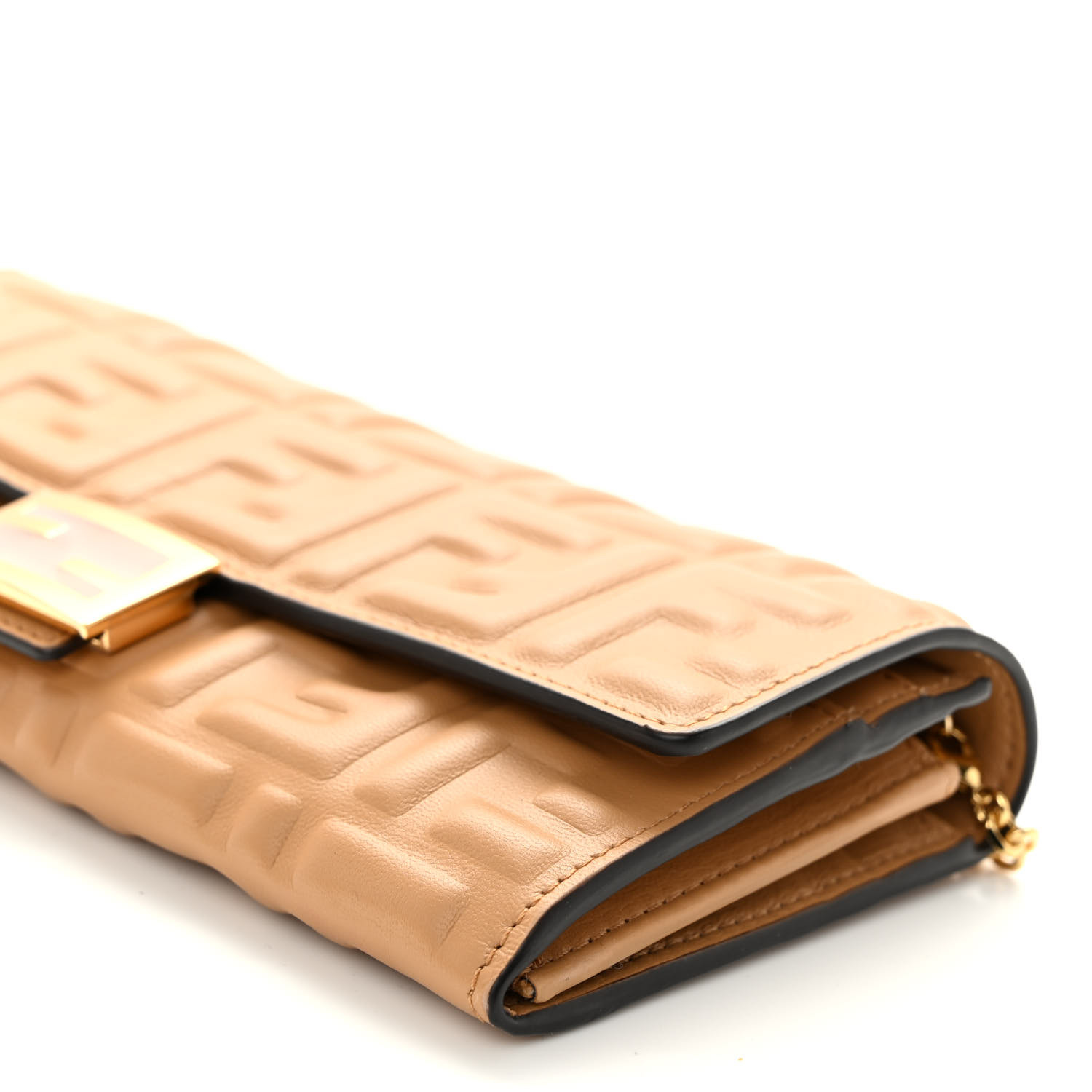 FENDI Nappa Matisse FF Embossed Continental Wallet On Chain