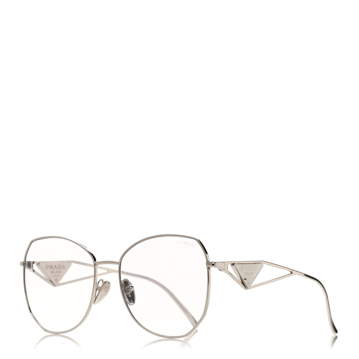 PRADA Metal Symbole Triangle Logo Sunglasses SPR57Y Grey
