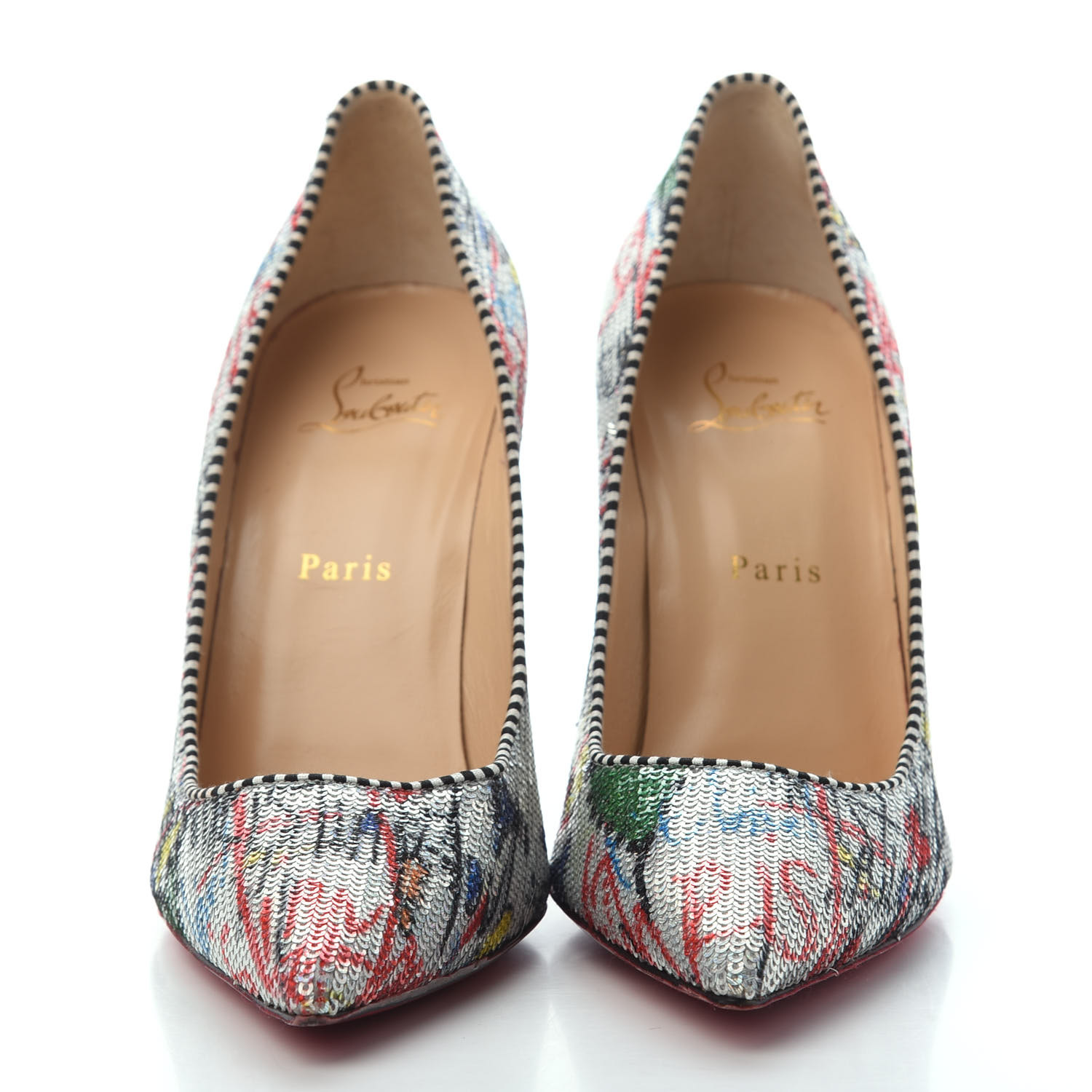 Christian Louboutin Decollete 554 Glitter Mini in (White