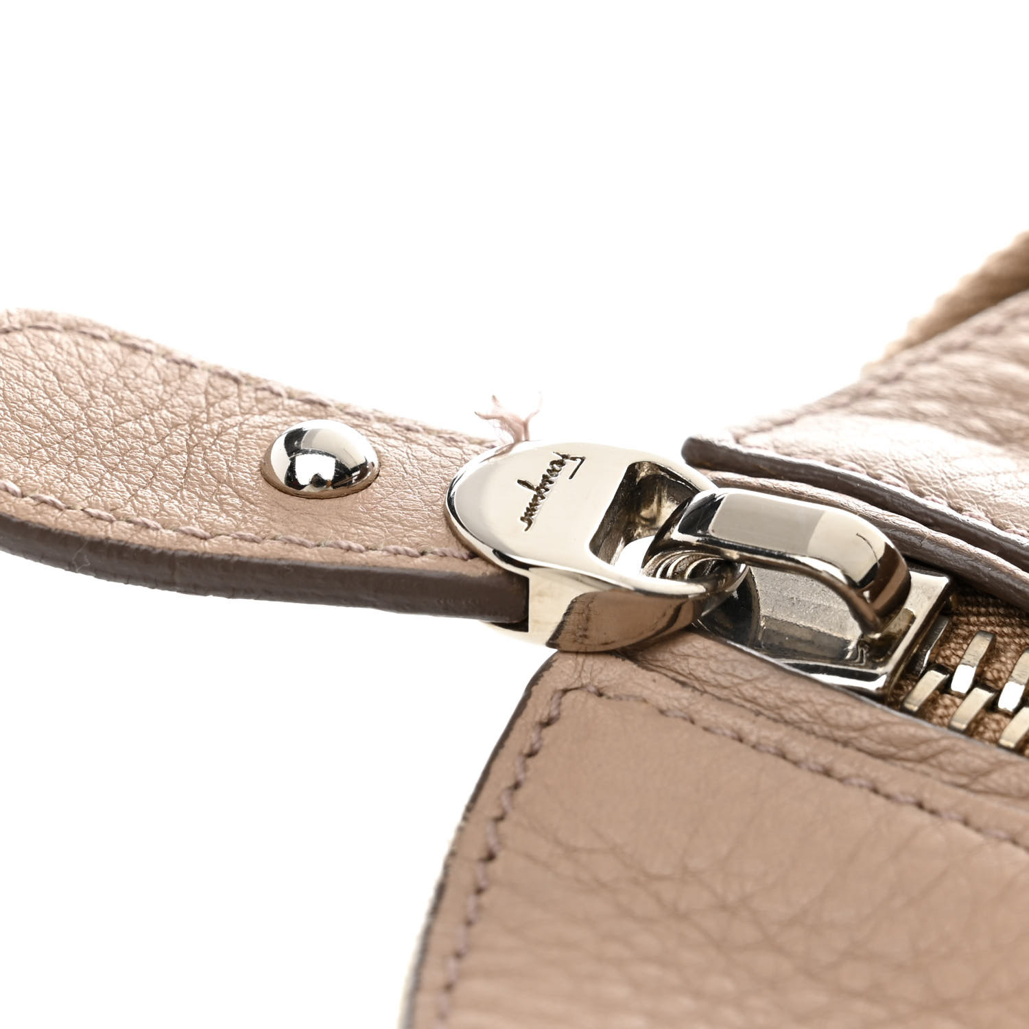 SALVATORE FERRAGAMO Calfskin Large Verve Double Zip Tote
