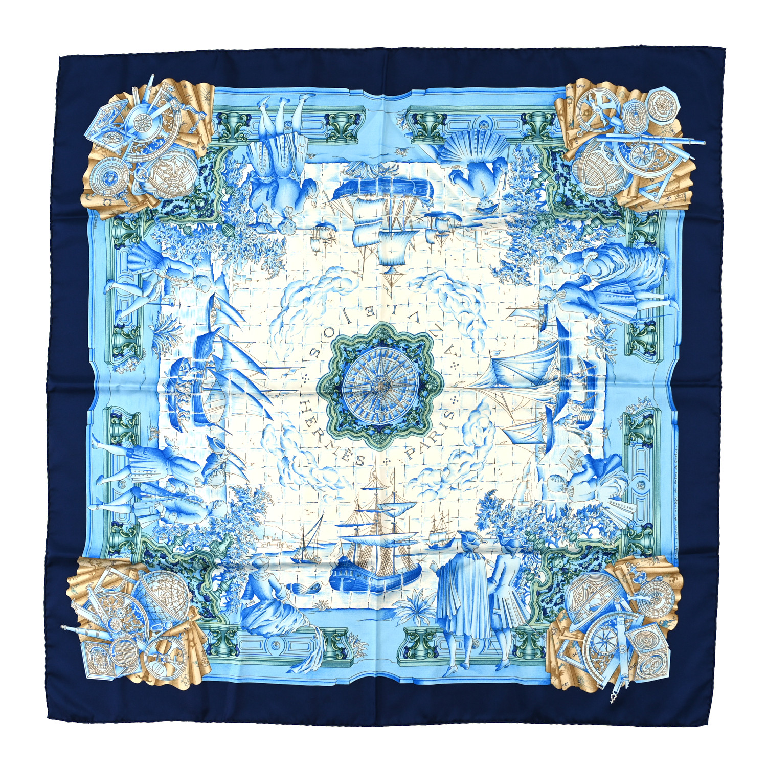 HERMES Silk Azulejos 90 Scarf 1696241 | FASHIONPHILE