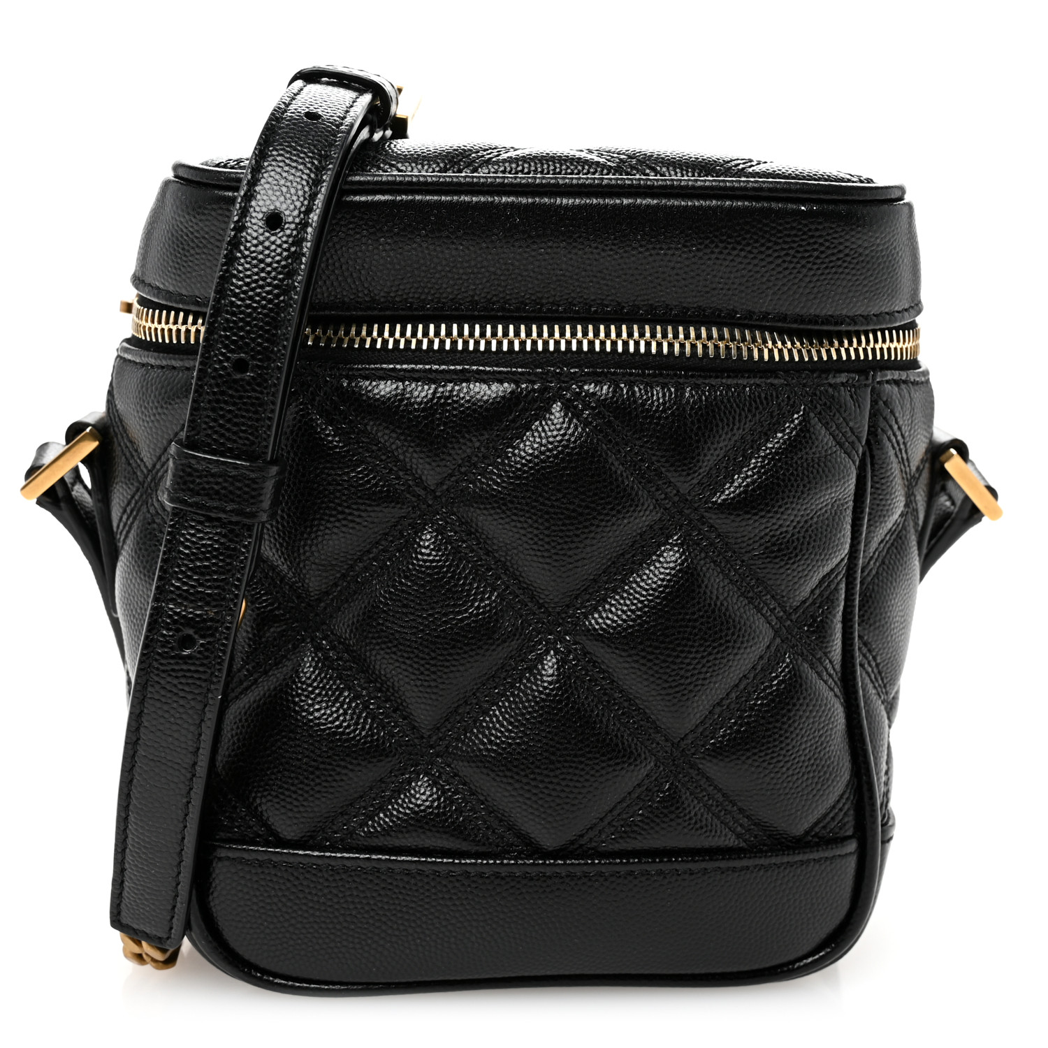 SAINT LAURENT Grain de Poudre Quilted 80's Vanity Bag Black