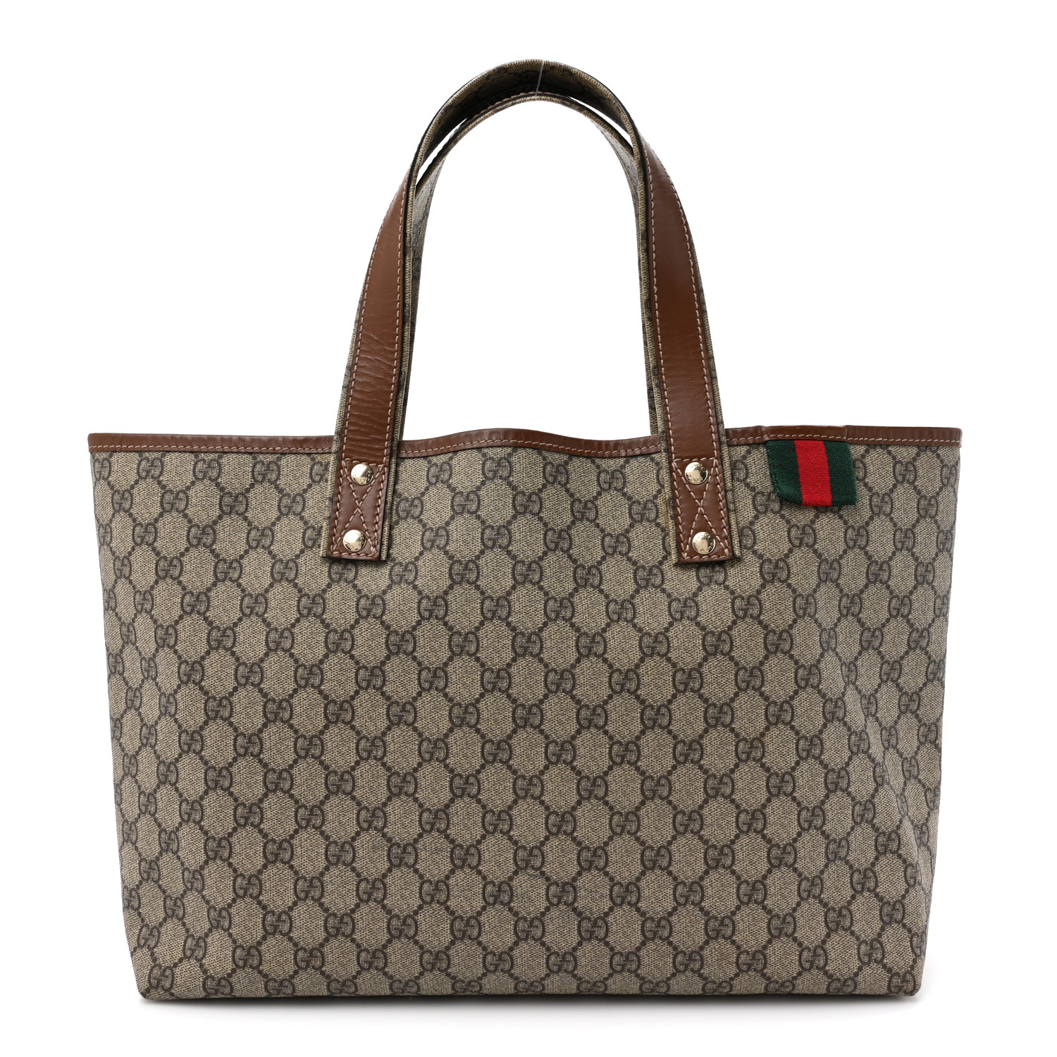 user_333b5c04ページ GUCCI GG Plus Monogram Medium Signature Web Loop Tote Brown