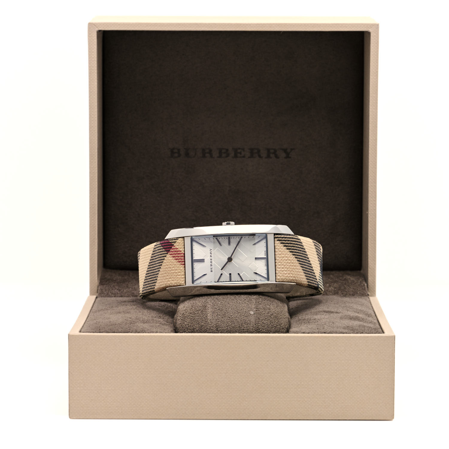 Nintendo Switch BURBERRY BURBERRY Stainless Steel Calfskin 25mm Heritage Nova Check