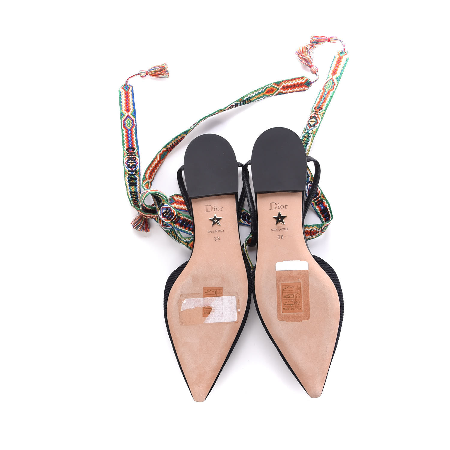 CHRISTIAN DIOR Technical Canvas J'adior It Flats 38 Black