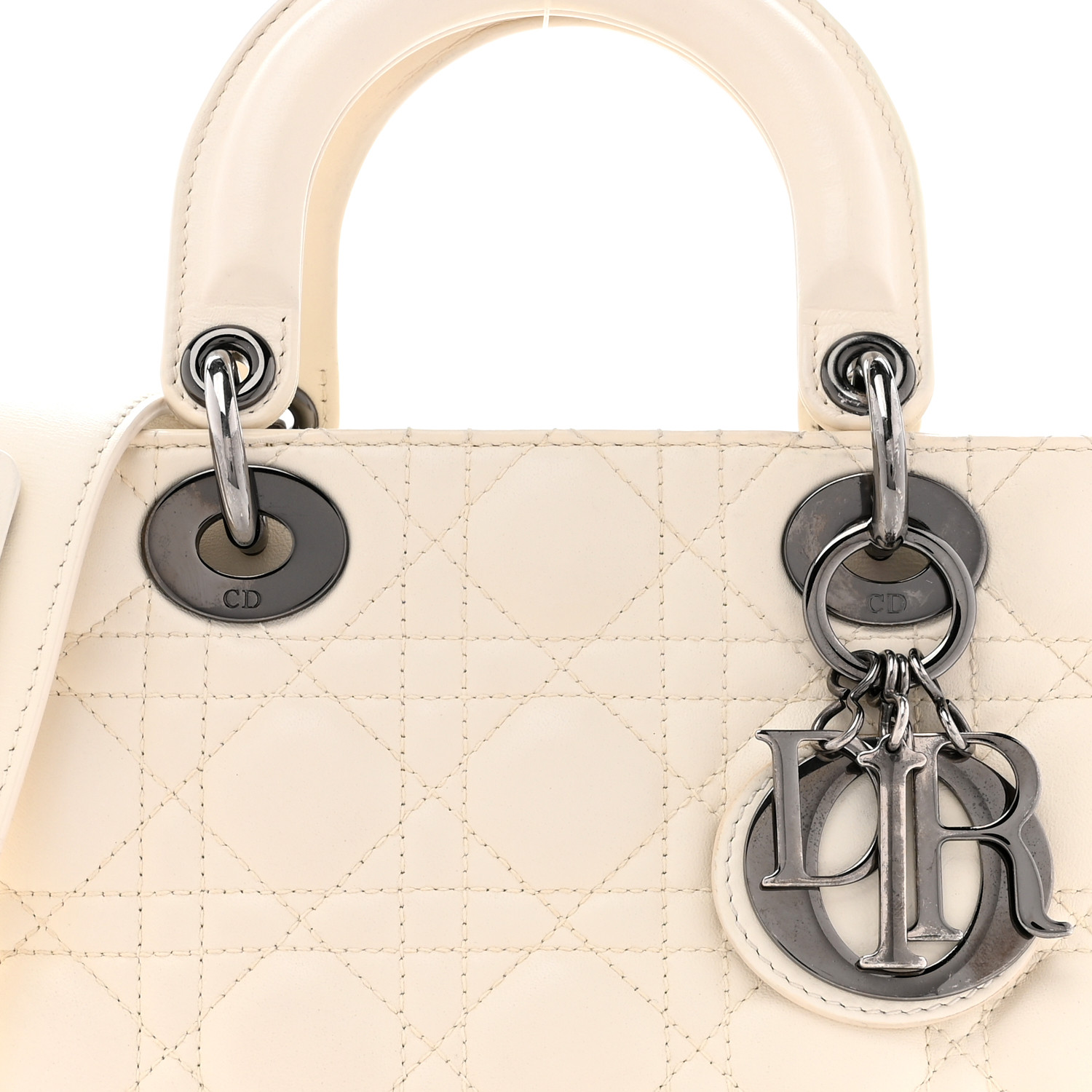 【ヴィンテージ】Rank:S☆Dior White Small ABC Cannage バック CHRISTIAN DIOR Lambskin Cannage Small My ABCDior Lady Dior