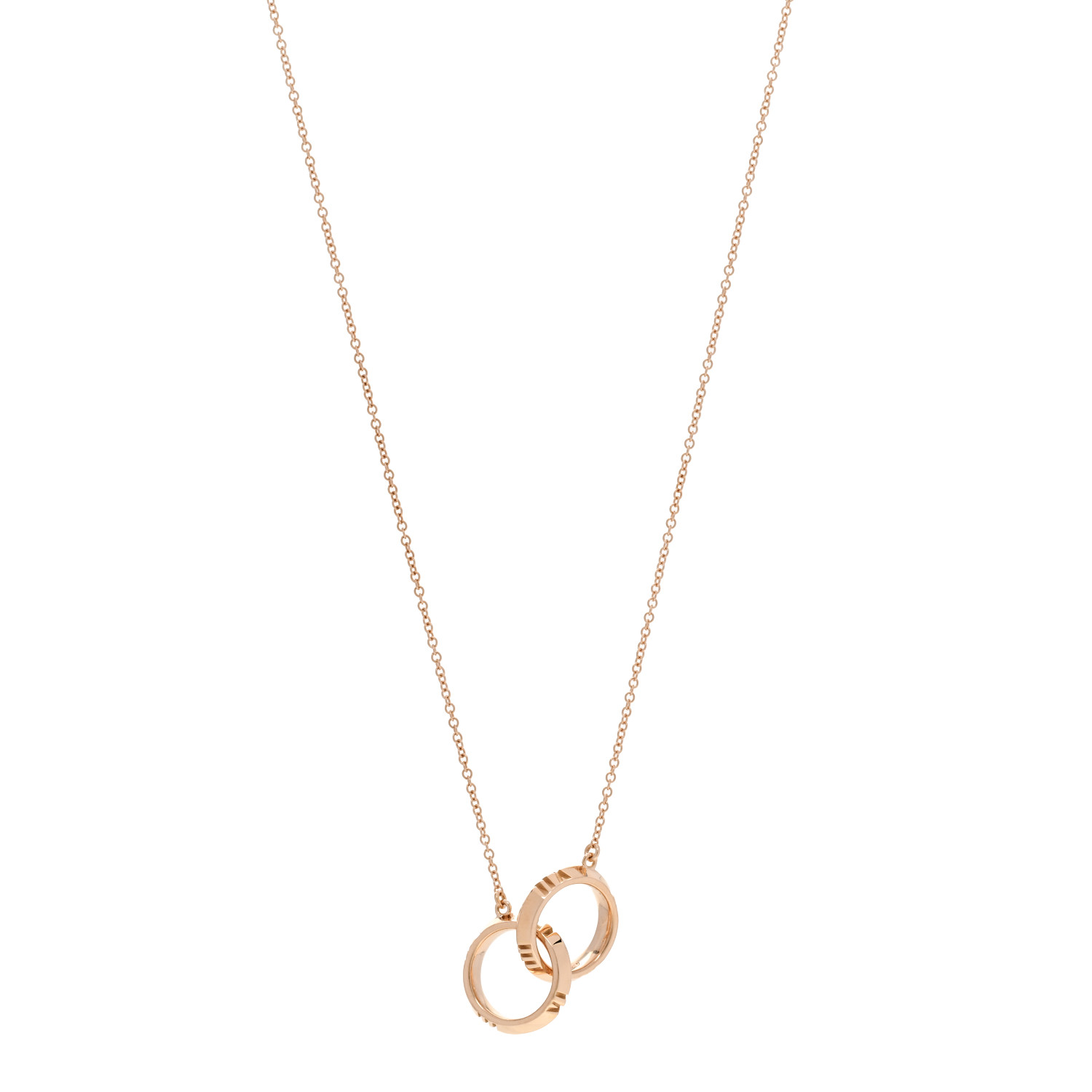 TIFFANY 18K Rose Gold Interlocking Atlas Open Pendant