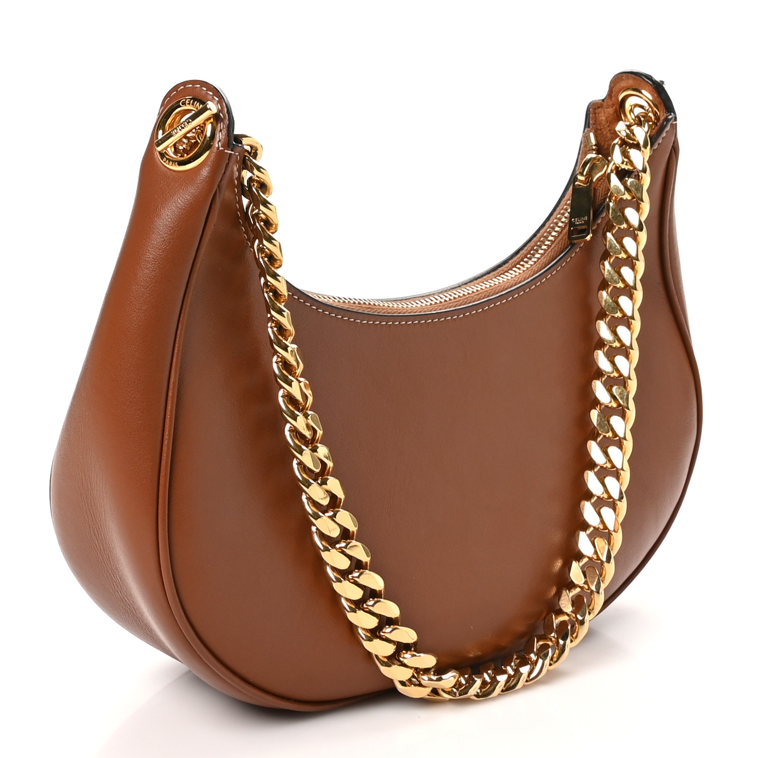CELINE アヴァ ホーボー チェーンショルダーバッグ タン Celine Tan Calfskin Leather Ava Chain Hobo Bag | Yoogi's Closet