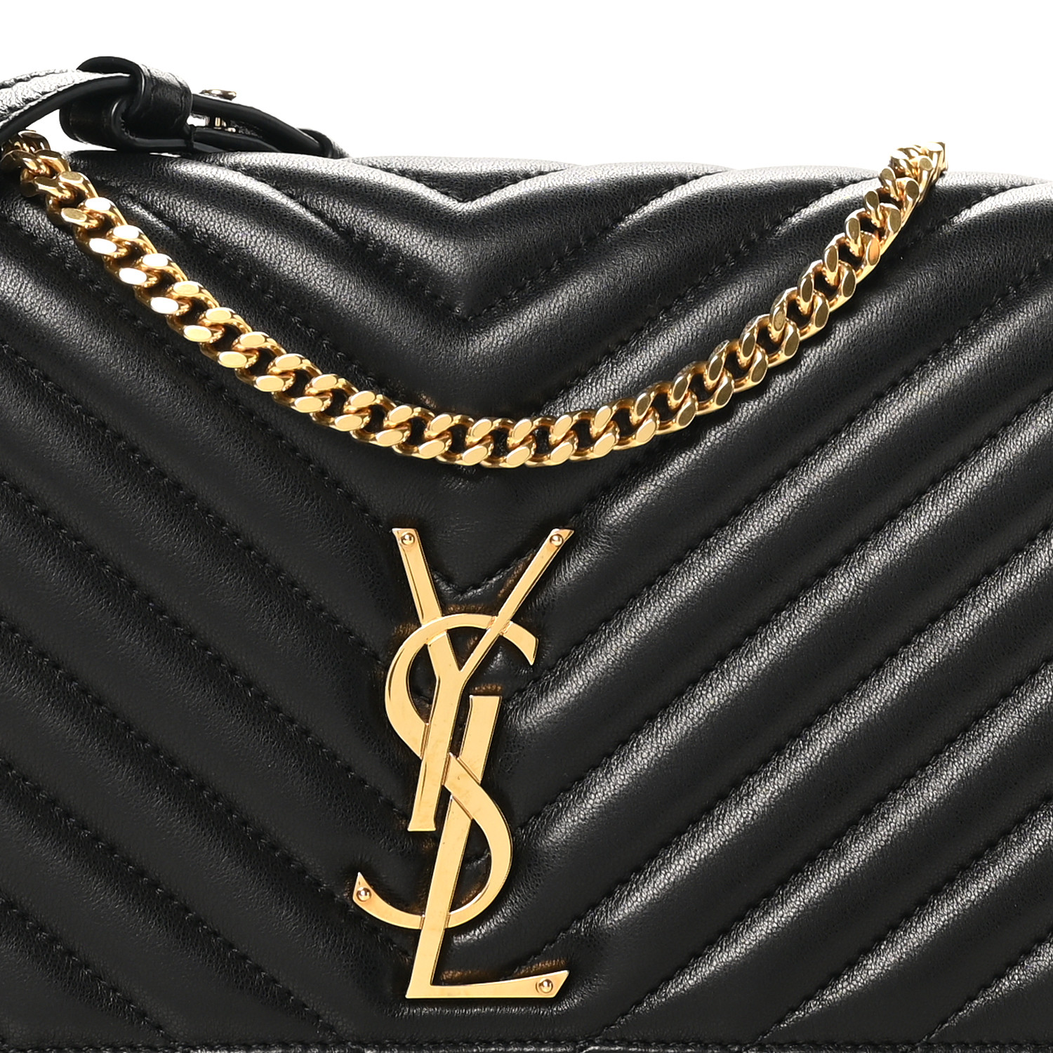 SAINT LAURENT Lambskin Matelasse Monogram Kate 99 Black