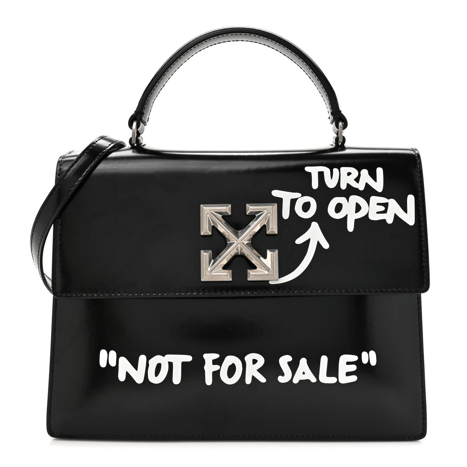 オフホワイト☆Jitney 2.8 トップハンドル ハンドバッグ OFF-WHITE Calfskin Jitney 2.8 Not For Sale Top Handle Bag