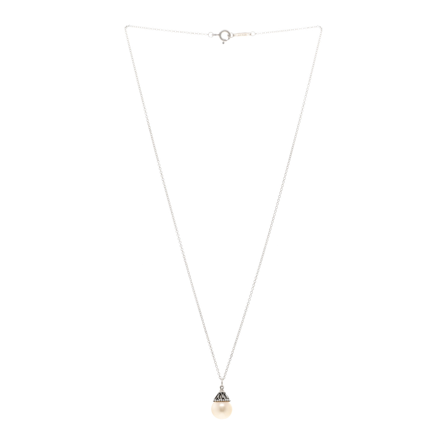 【TATIANA】CLASSIC PEARL POINT LOCK NECKLACE★SHINee着用 TIFFANY Sterling Silver Freshwater Cultured Pearl Ziegfeld