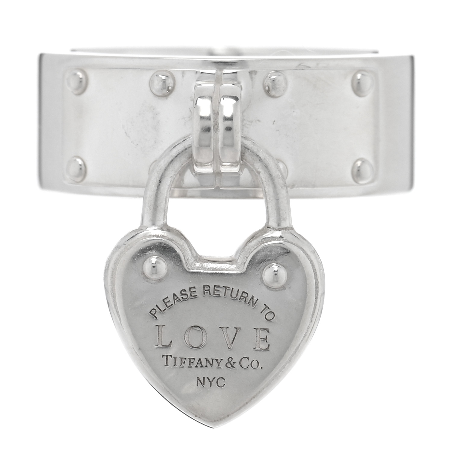 TIFFANY Sterling Silver Return To Tiffany Lock Love Ring 47