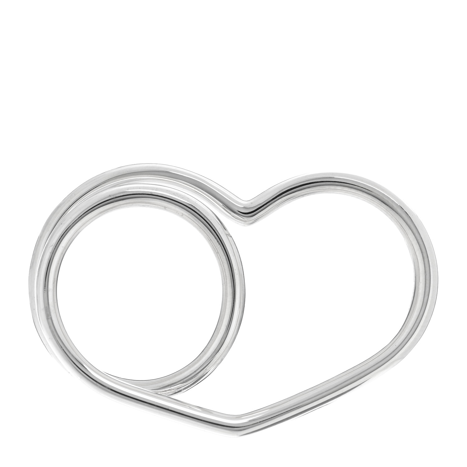 大人気【HERMES 】 Vertige Coeur MM リング HERMES Sterling Silver MM Vertige Coeur Double Ring 49 4.75