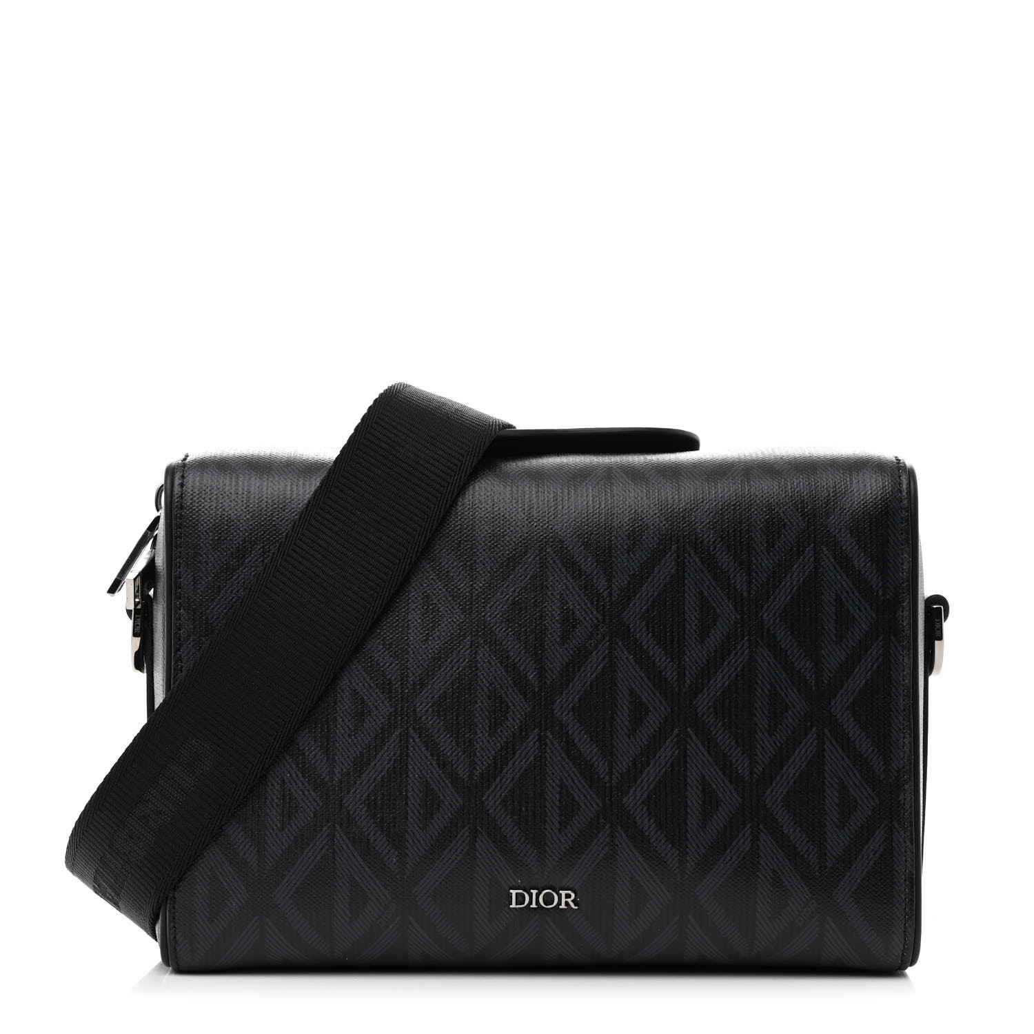 CHRISTIAN DIOR Canvas CD Diamond Lingot 22 Bag Black 1659209