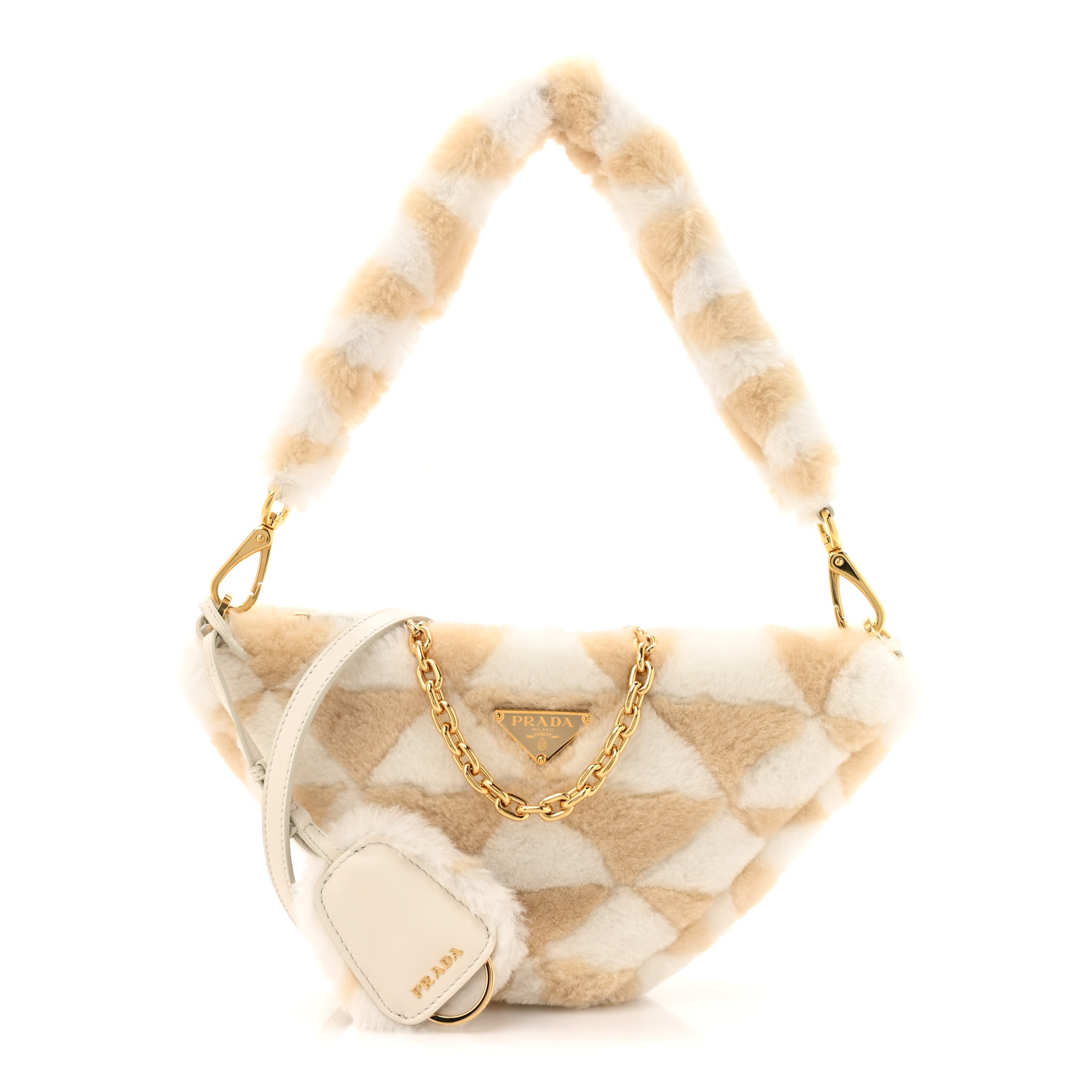 【関税&送料込】Prada Sand Shearling Crossbody Bag Prada Sand Shearling Crossbody Bag | italist