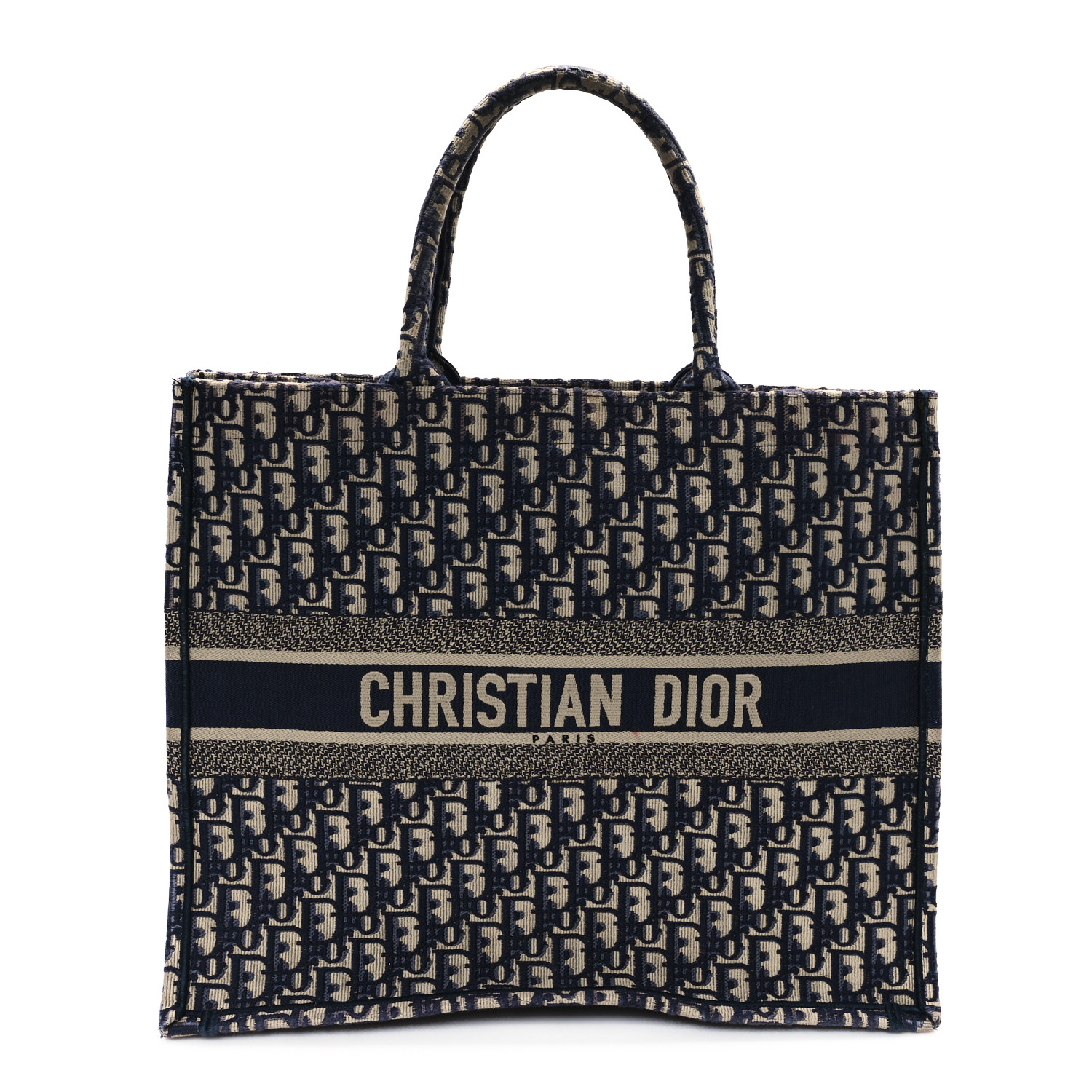 CHRISTIAN DIOR Oblique Large Book Tote Blue Multicolor