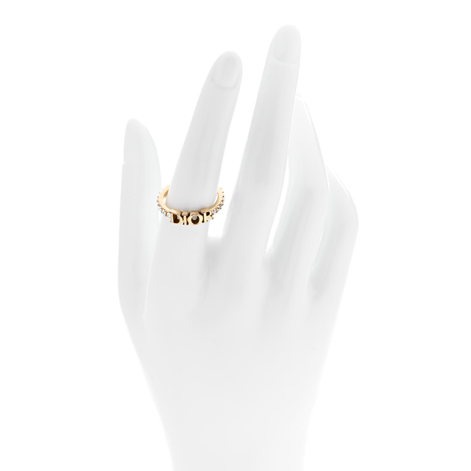 CHRISTIAN DIOR Metal Crystal DIO(R)EVOLUTION Ring 56 7.5