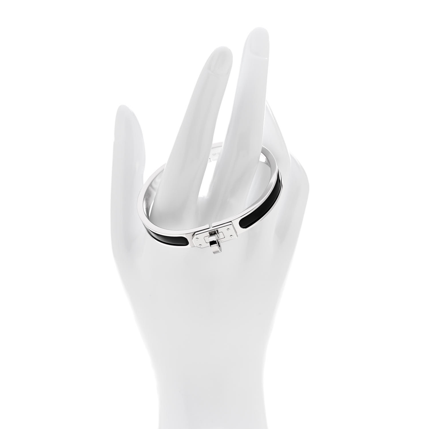 HERMES ミニカレ HERMES Enamel Mini Clic Kelly Bracelet PM Black 1658381