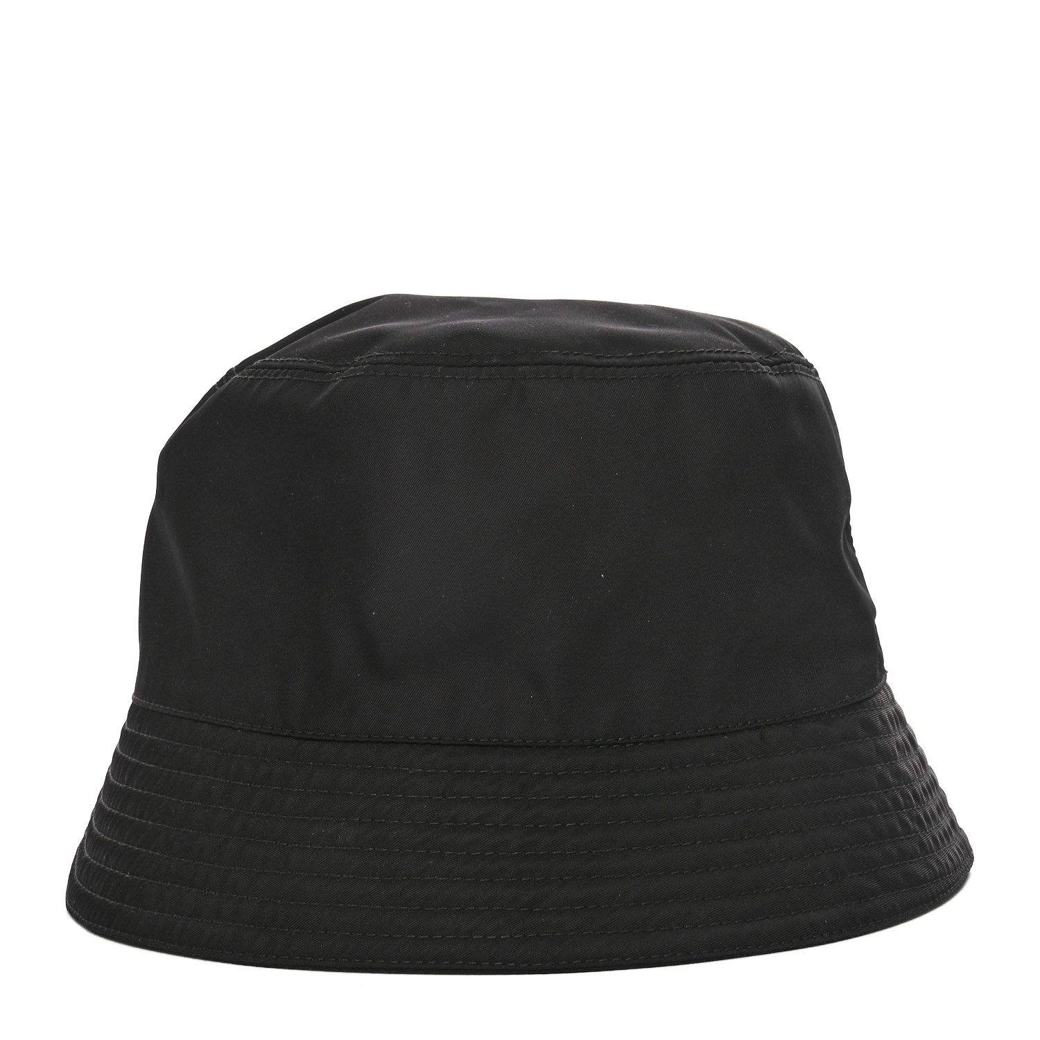 ★PRADA★ Triangle Logo Padded Nylon Bucket Hat Black 2HC248 PRADA Re-Nylon Metal Triangle Logo Womens Bucket Hat L Black
