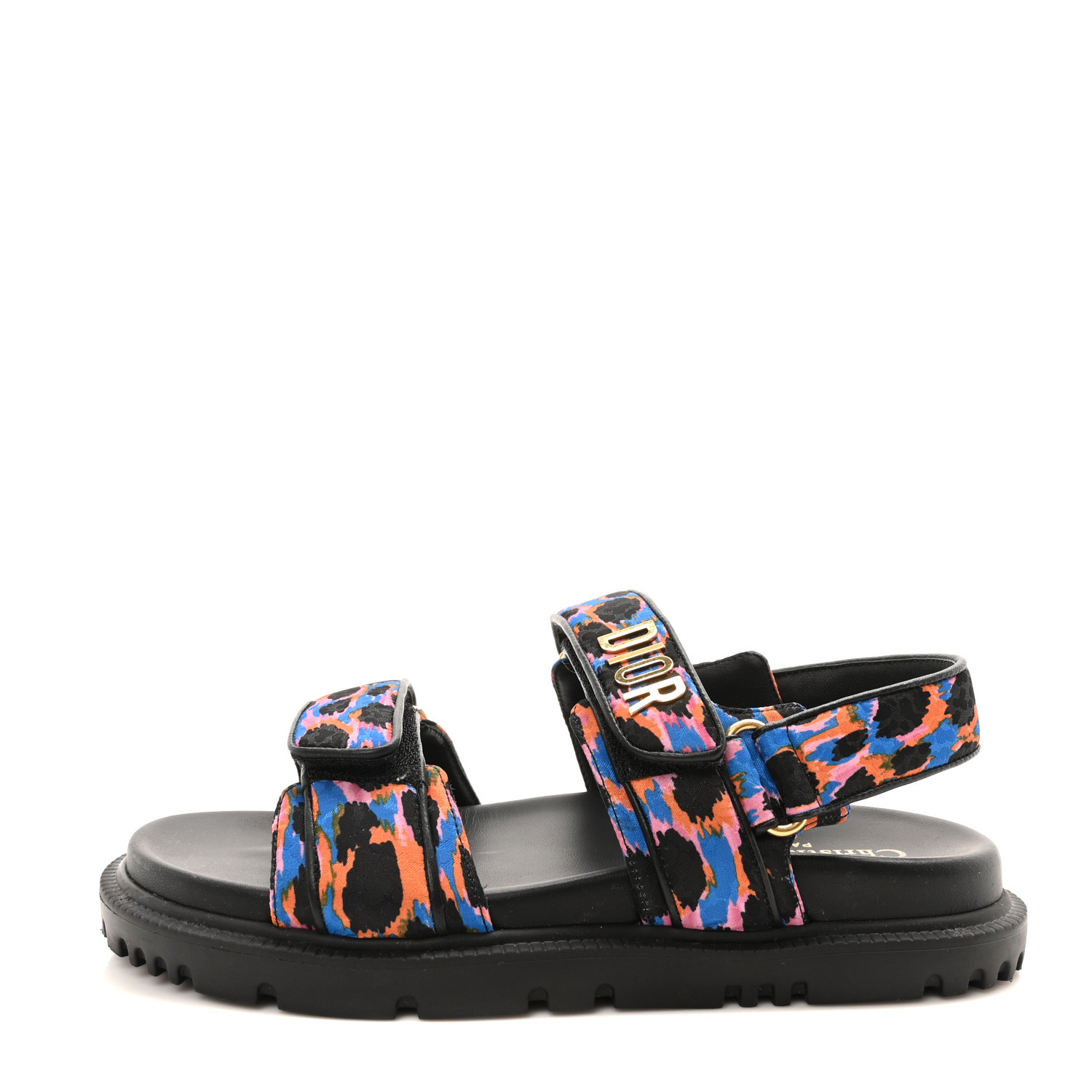 サンダル・ミュール Dior Dioract Fabric Sandals With Dior Oblique Motif Dioract Sandal Cotton Embroidered with Deep Blue Dior