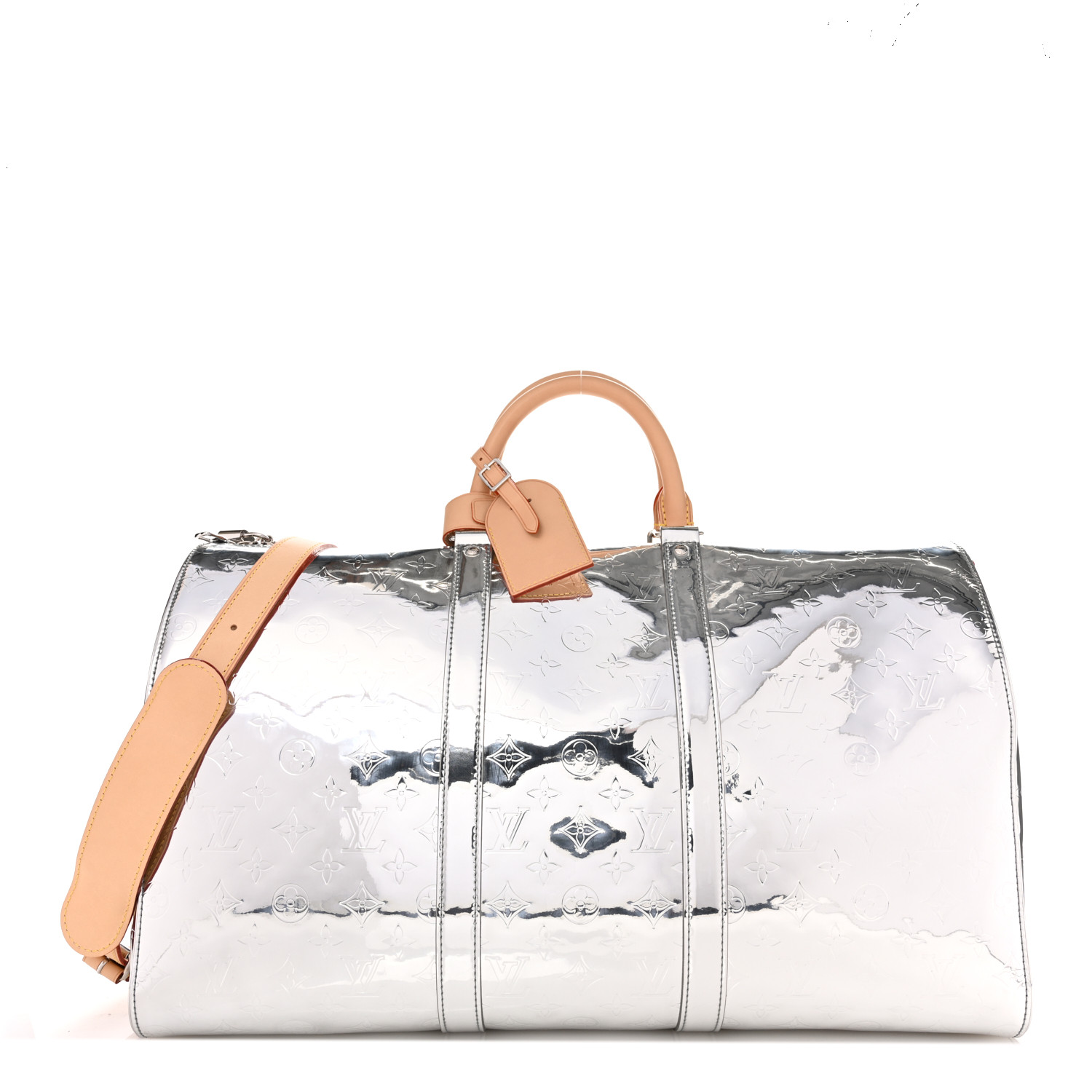 【あふれる存在感♪】Louis Vuitton Keepall 50 Monogram Mirror LOUIS VUITTON Monogram Mirror Keepall Bandouliere 50 Silver