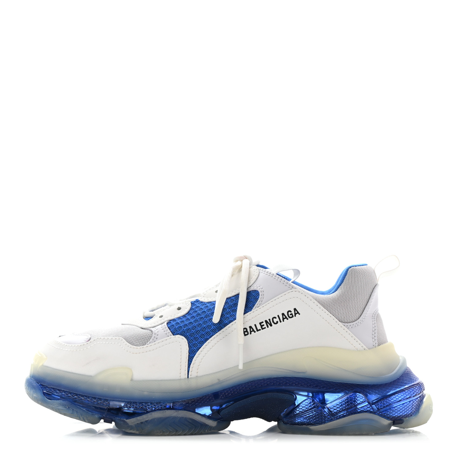 BALENCIAGA Fabric Mesh Clear Sole Mens Triple S Sneakers 44